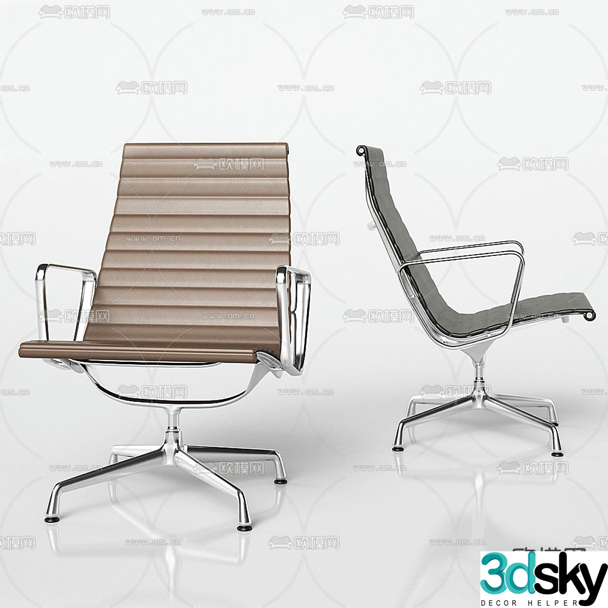 Leather class chair 3d model