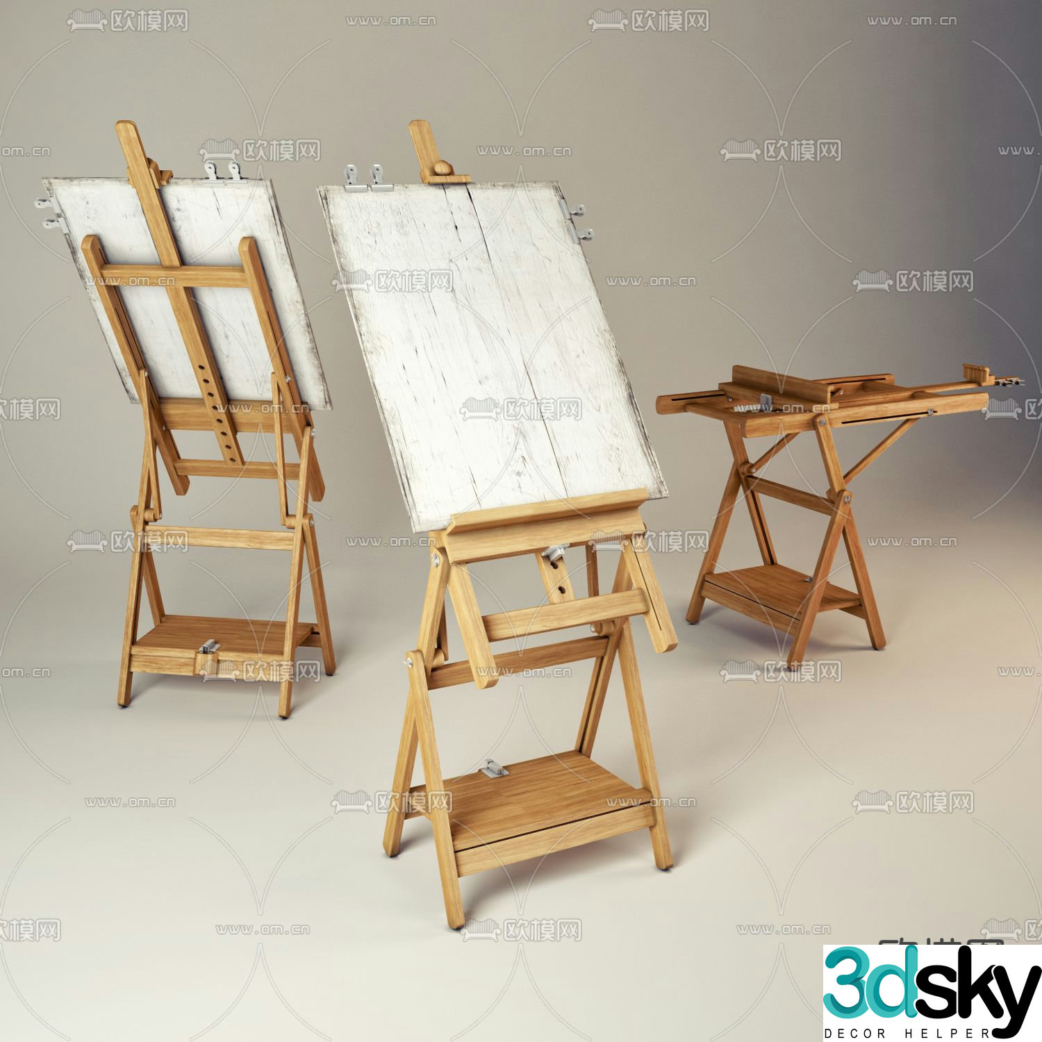 Easel Drawing Board Sketch Easel 3d model
