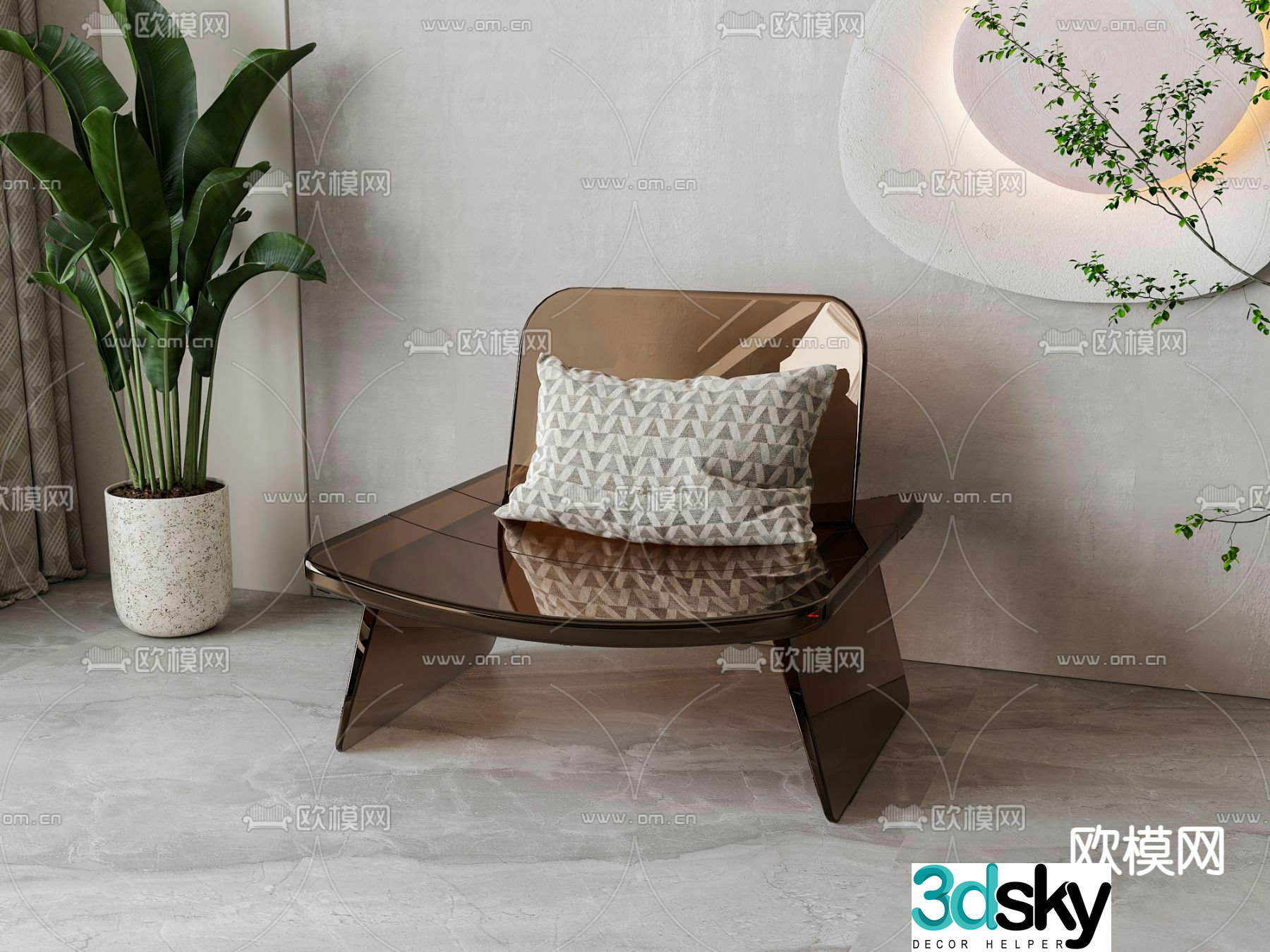 Acrylic leisure chair 3d model