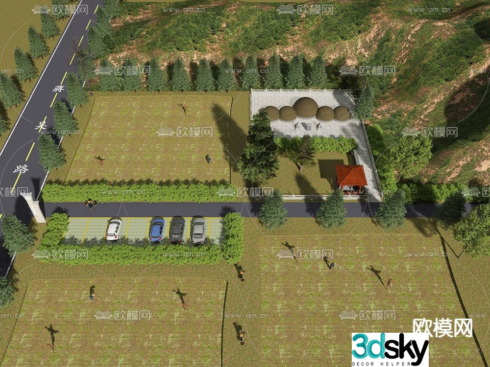 farmland farm landscape 3d model