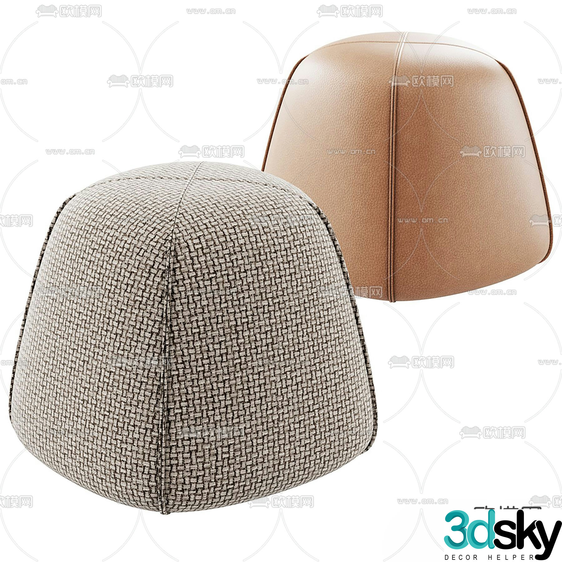 Bimbom futon stool 3d model