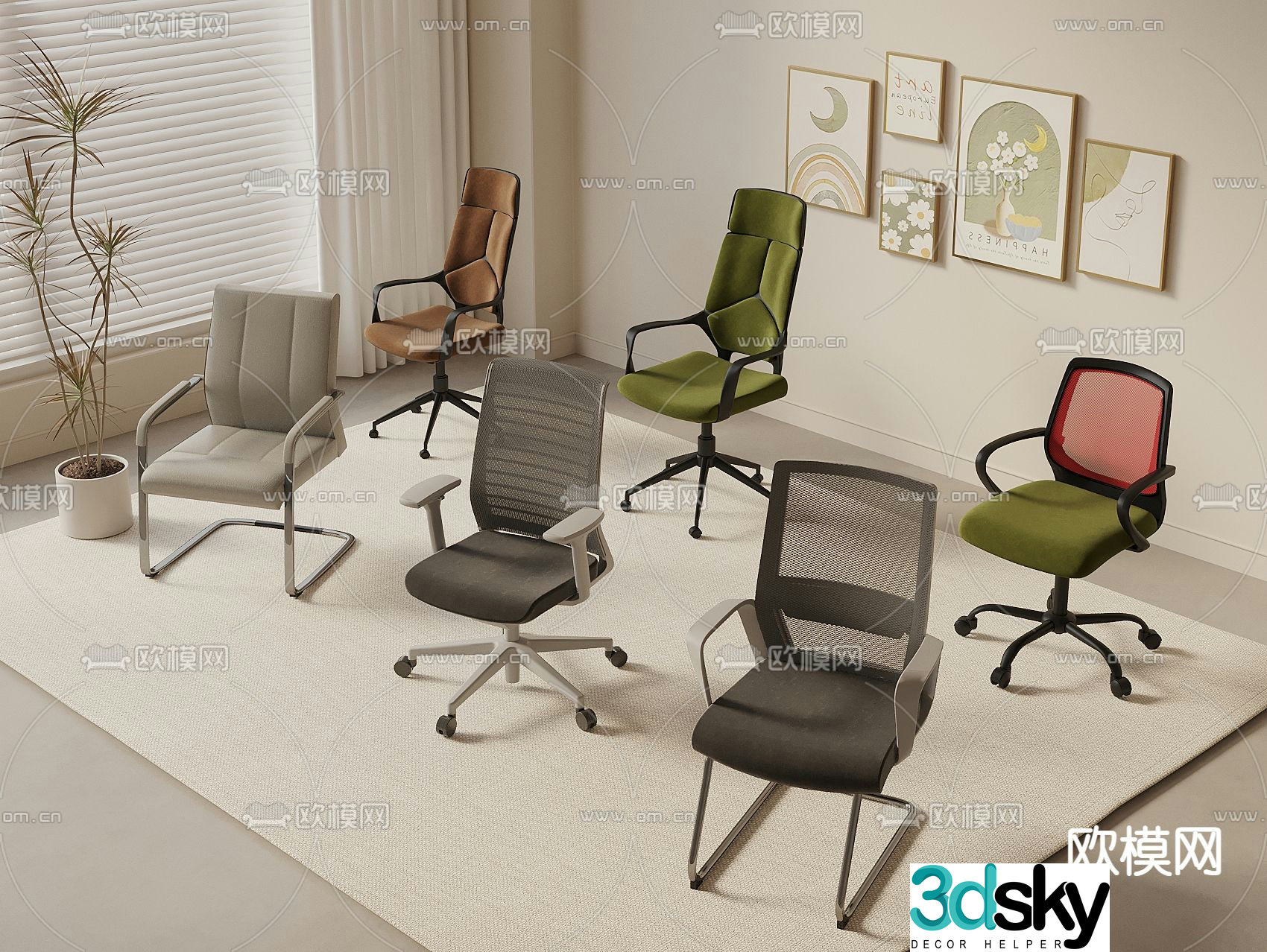 Office chair conference chair shift chair 3d model