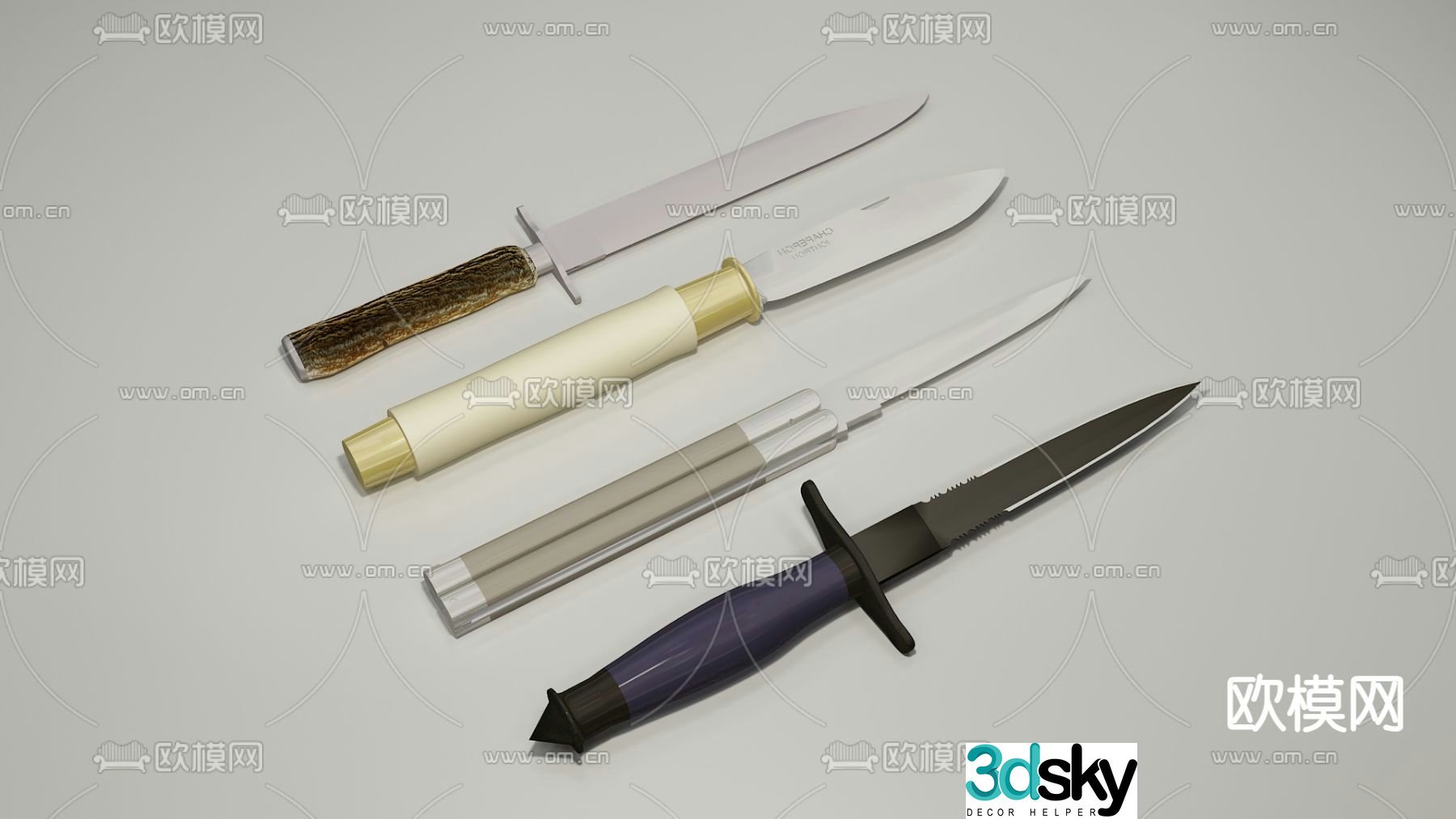 knife dagger saber 3d model