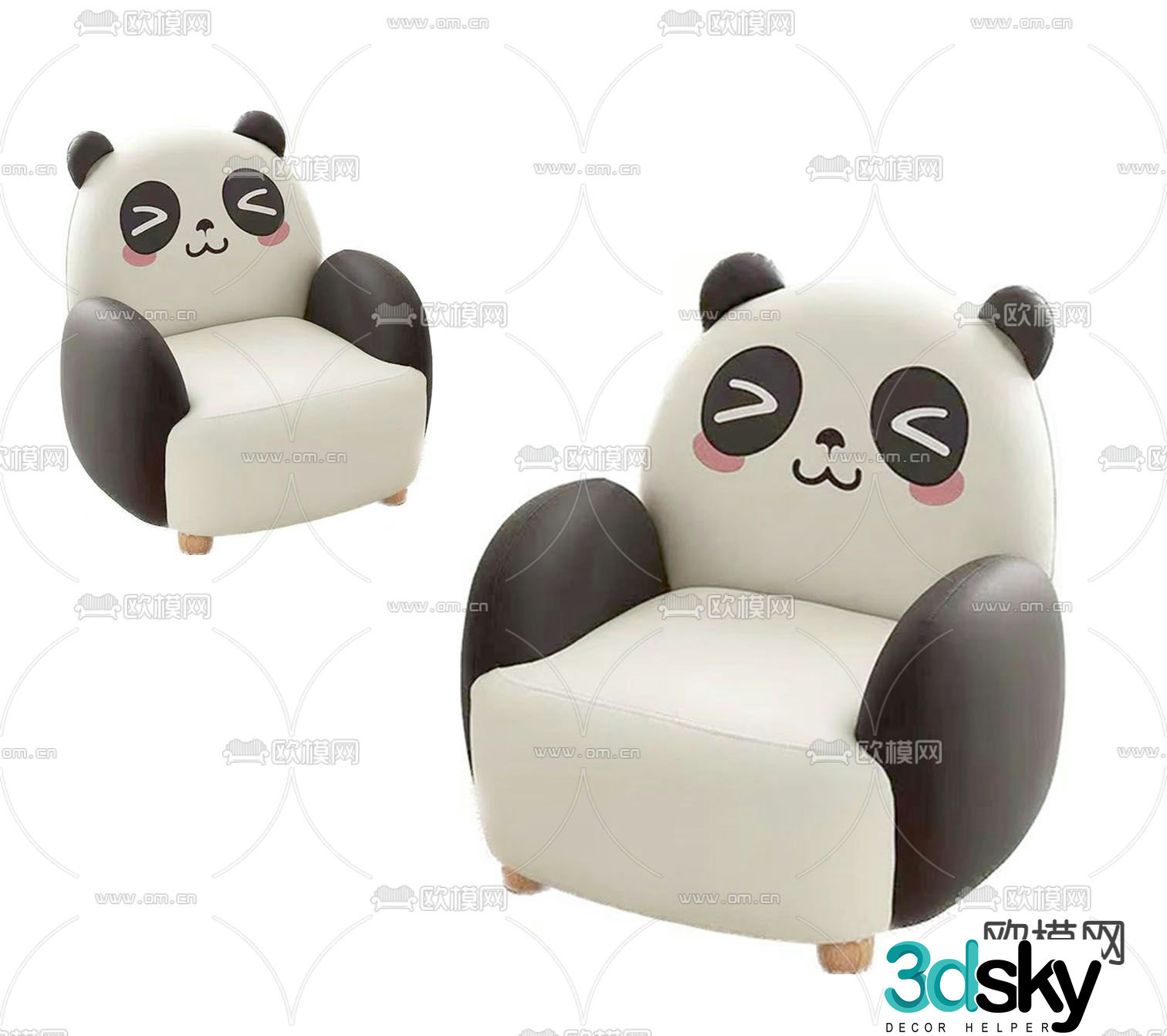Children’s sofa panda sofa 3d model