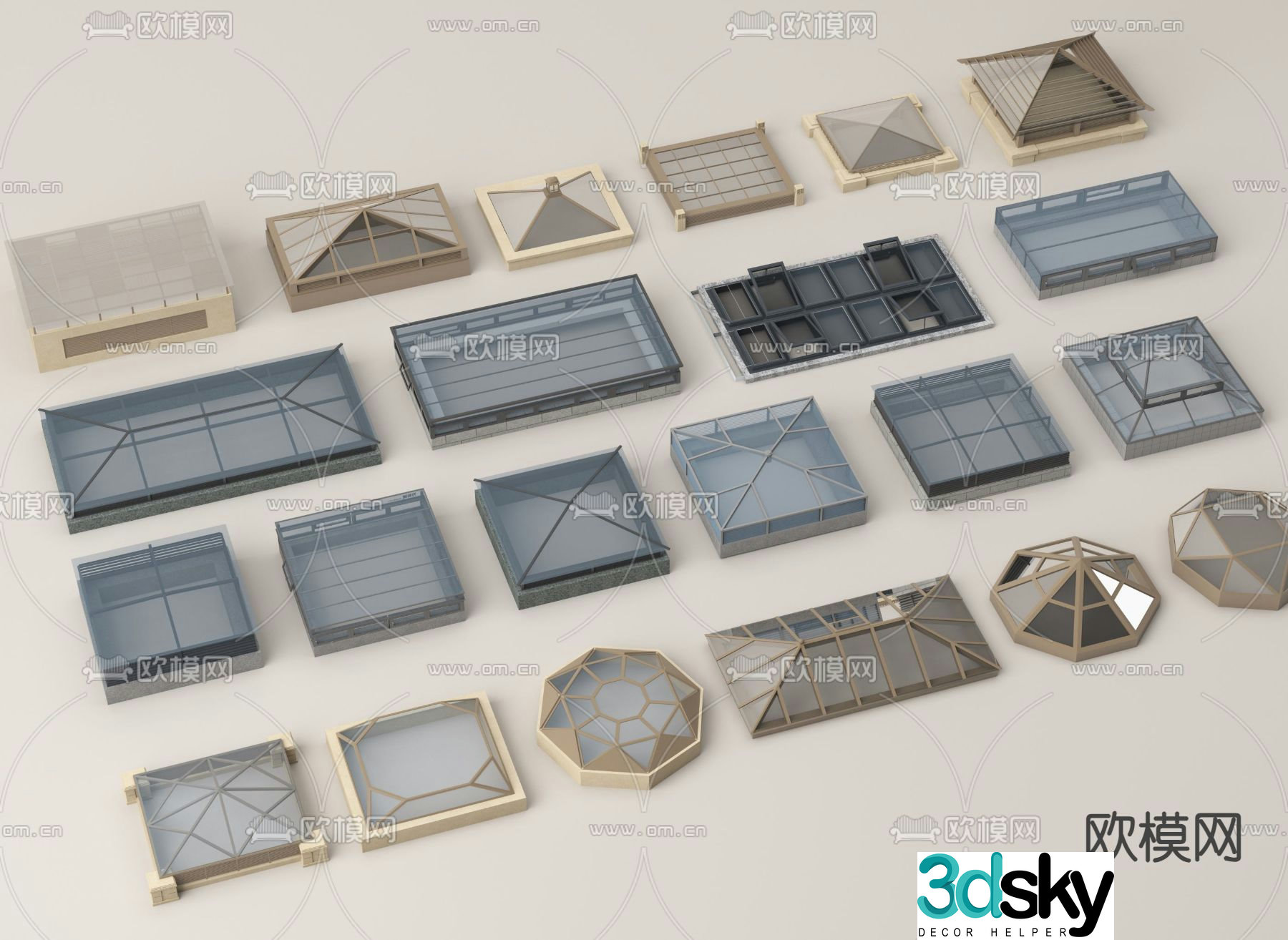 Lighting well Urban ventilation shaft Ventilation patio Glass skylight 3D model