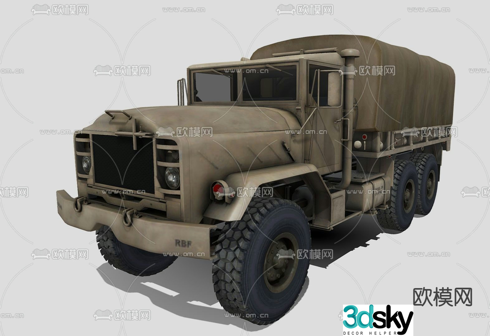 military car truck 3d model