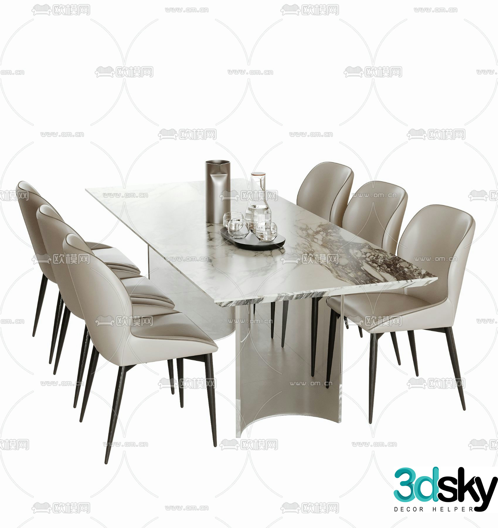 Bar table and chairs dining table and chairs 3d model