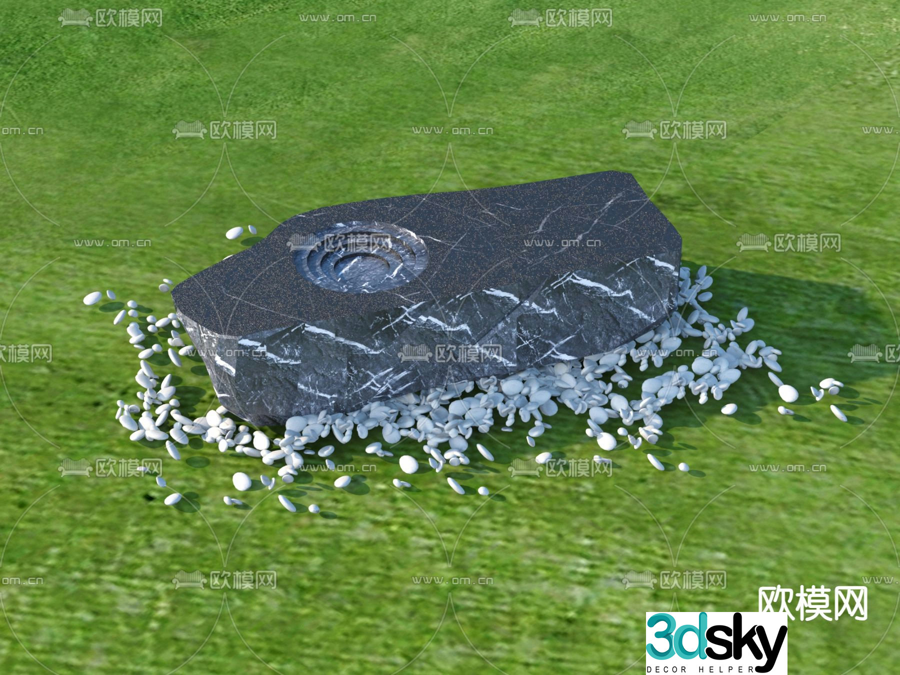 stone stone landscape sketch 3d model