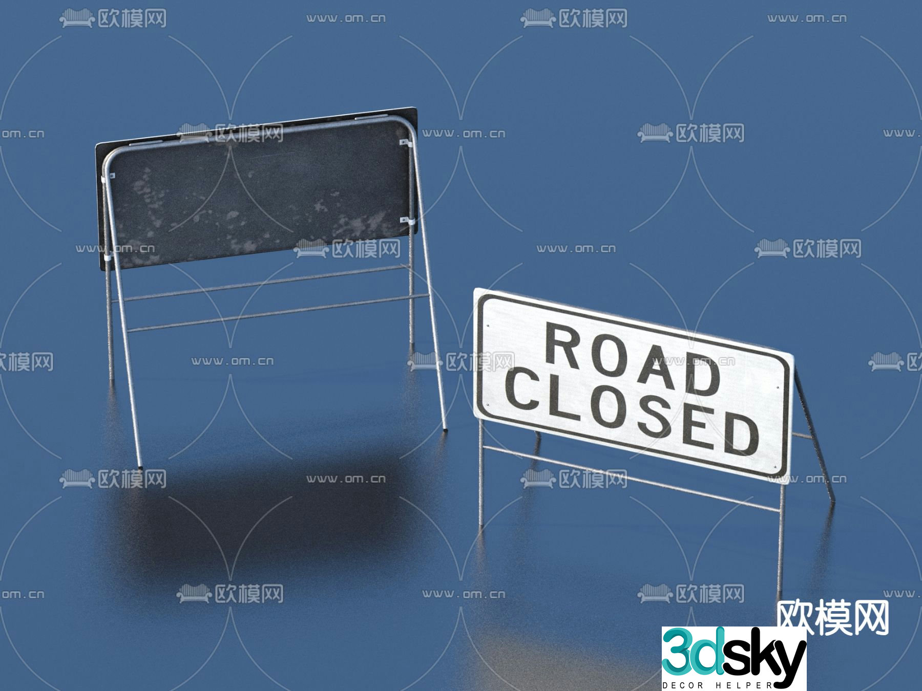 Traffic facilities roadblock 3d model