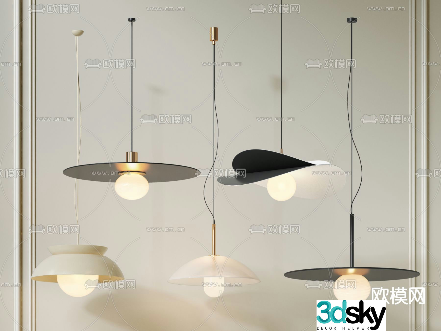Cream style chandelier art chandelier 3d model