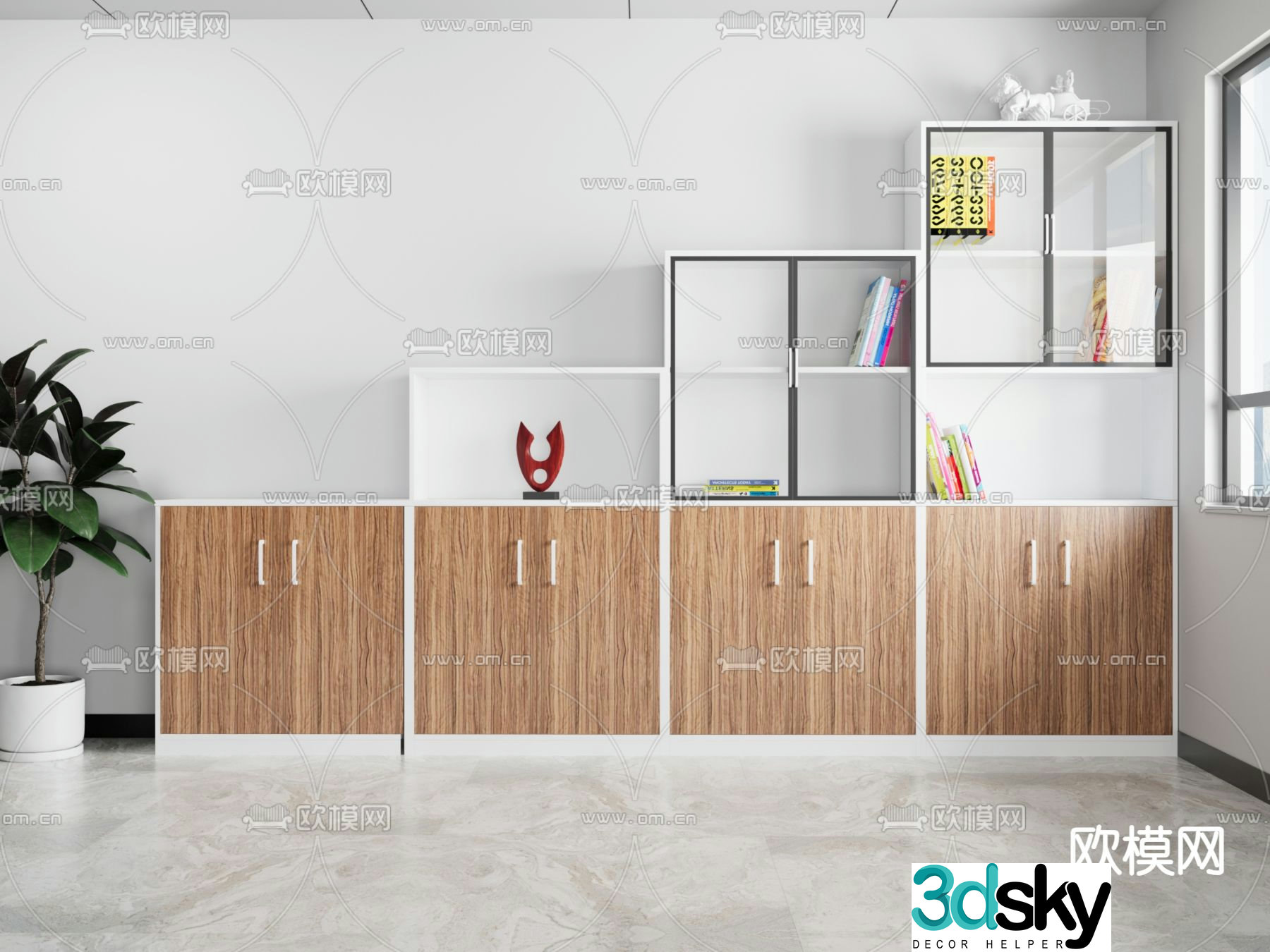 Office office cabinet file cabinet 3d model