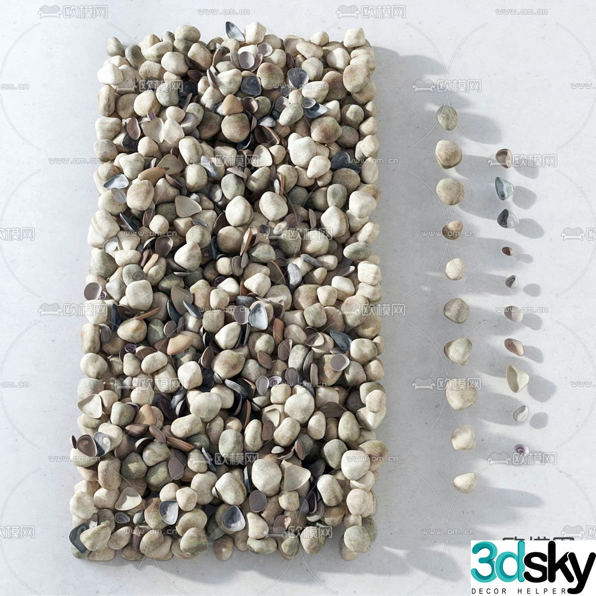 Pebbles Landscape Stone Gravel Beach Stone 3d model