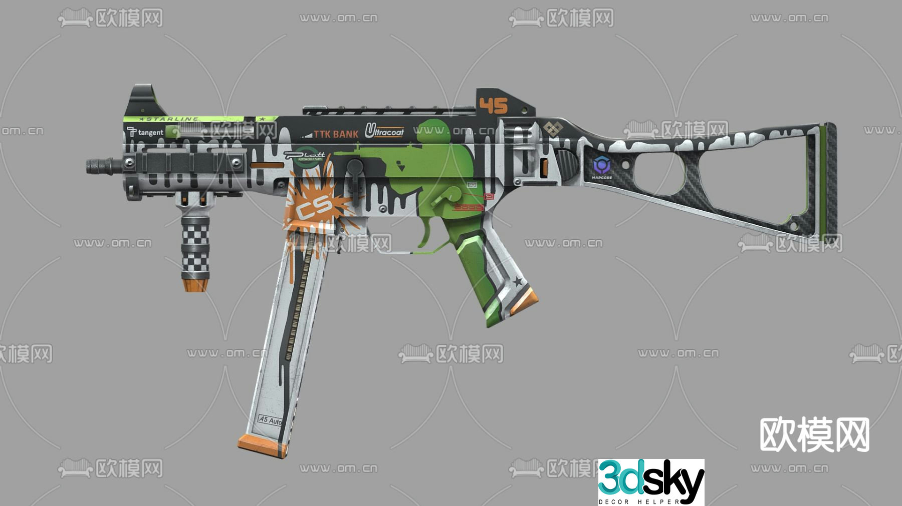 automatic rifle assault rifle 3d model