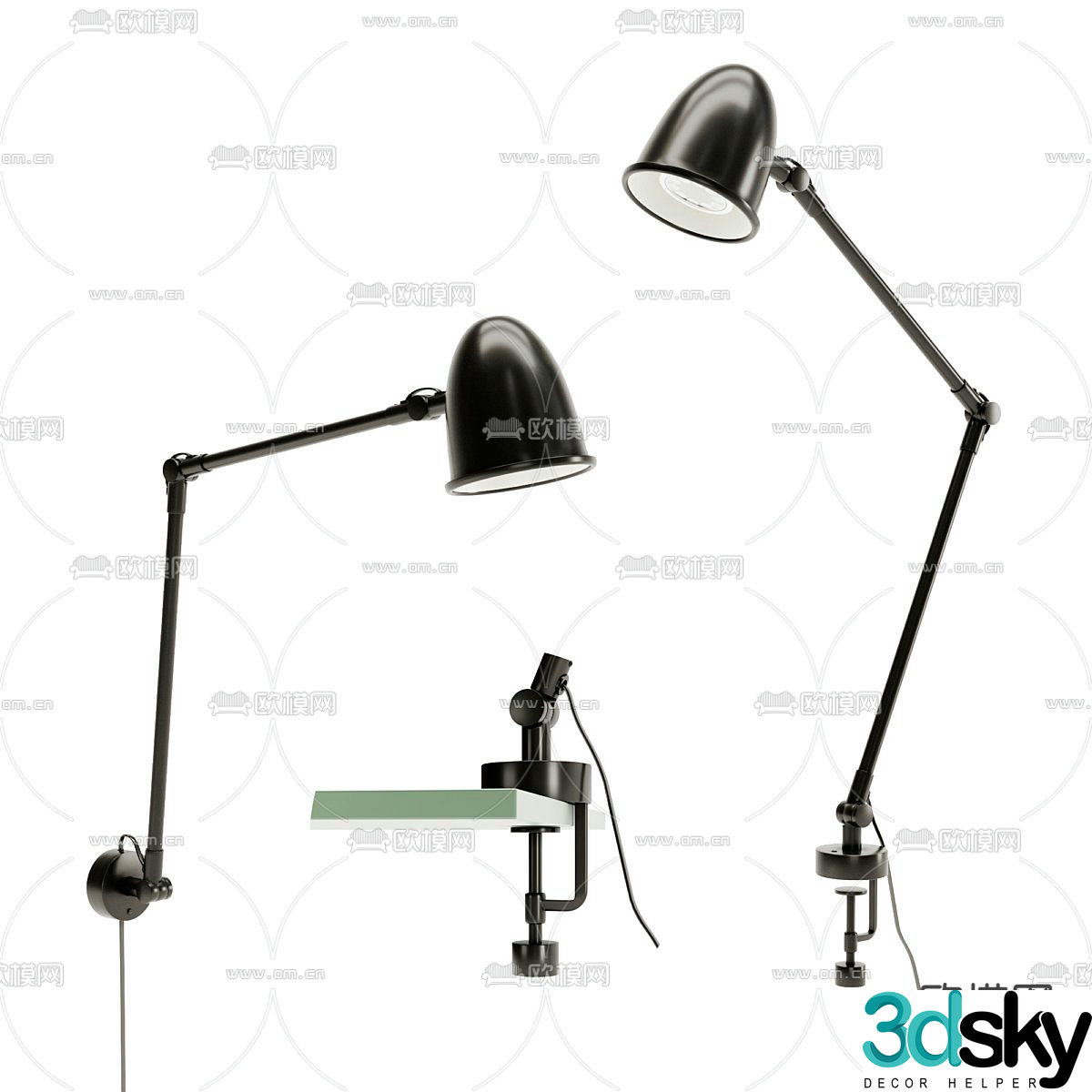 Retro wall lamp reading lamp 3d model