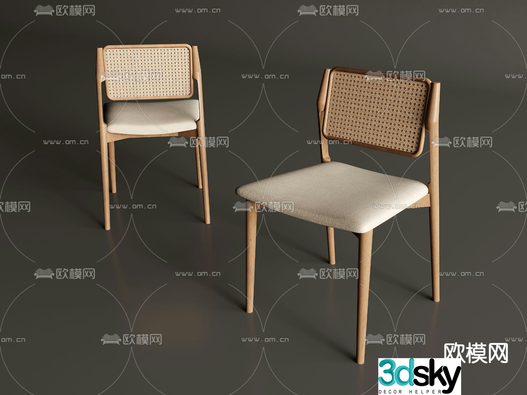 Wabi-sabi chair dining chair 3d model