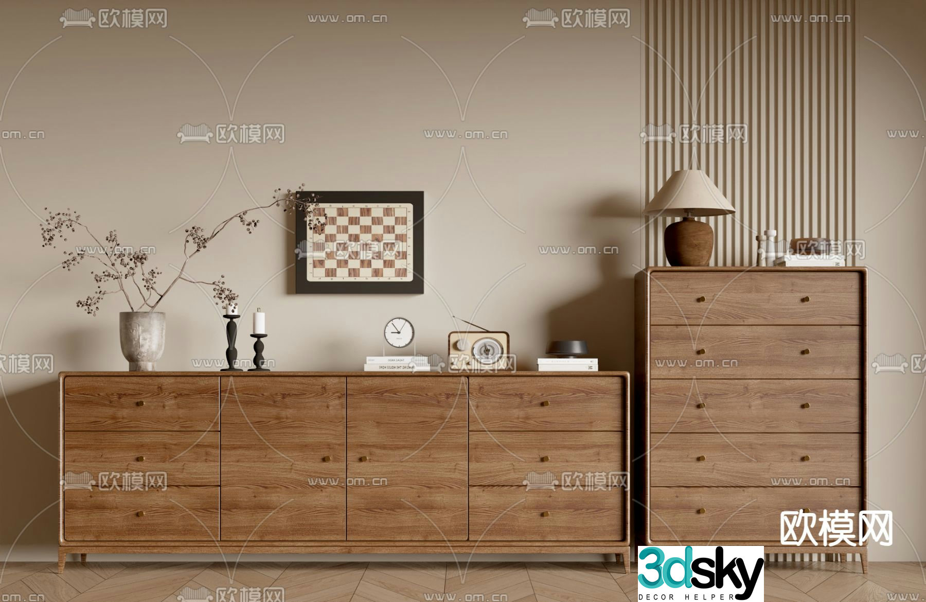 Medieval style chest of drawers short chest chest of drawers 3D model