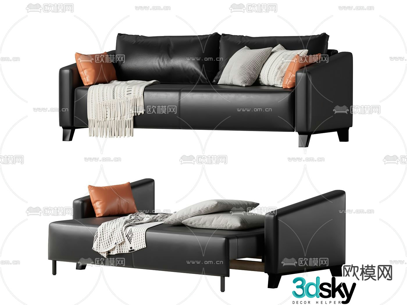 Sofa bed double sofa 3d model