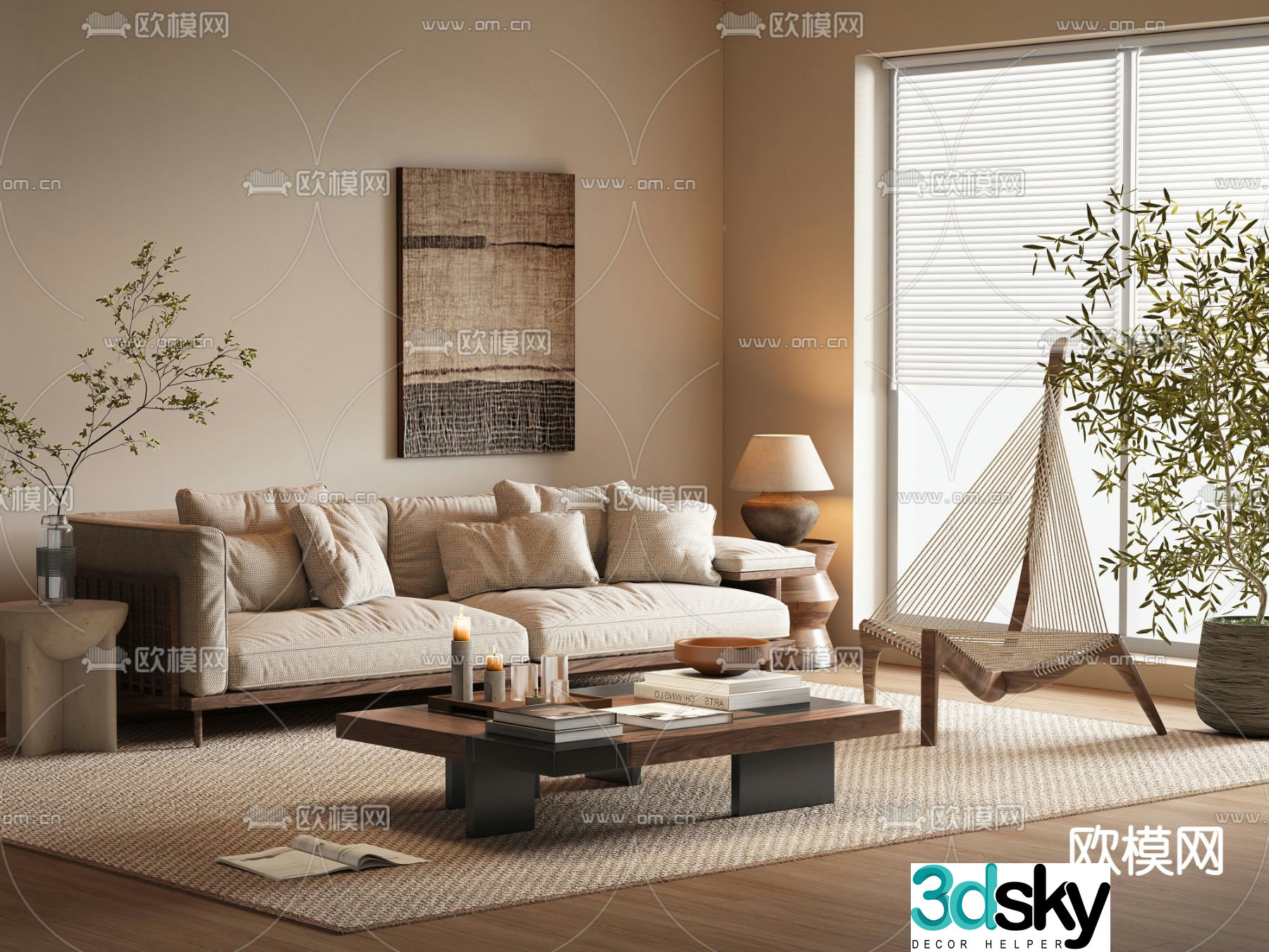 Medieval style modular sofa 3D model