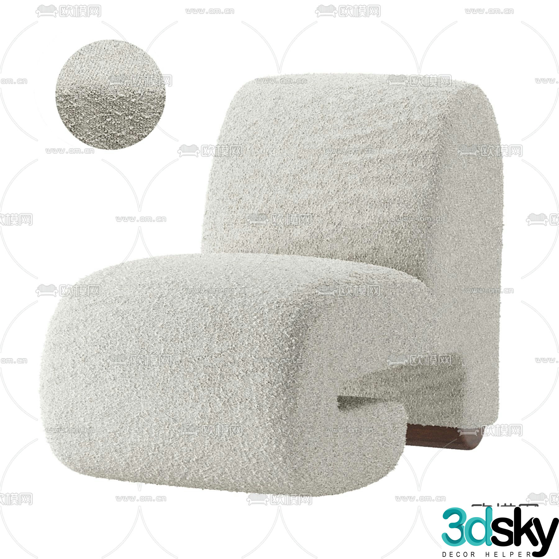 Fabric single sofa 3d model