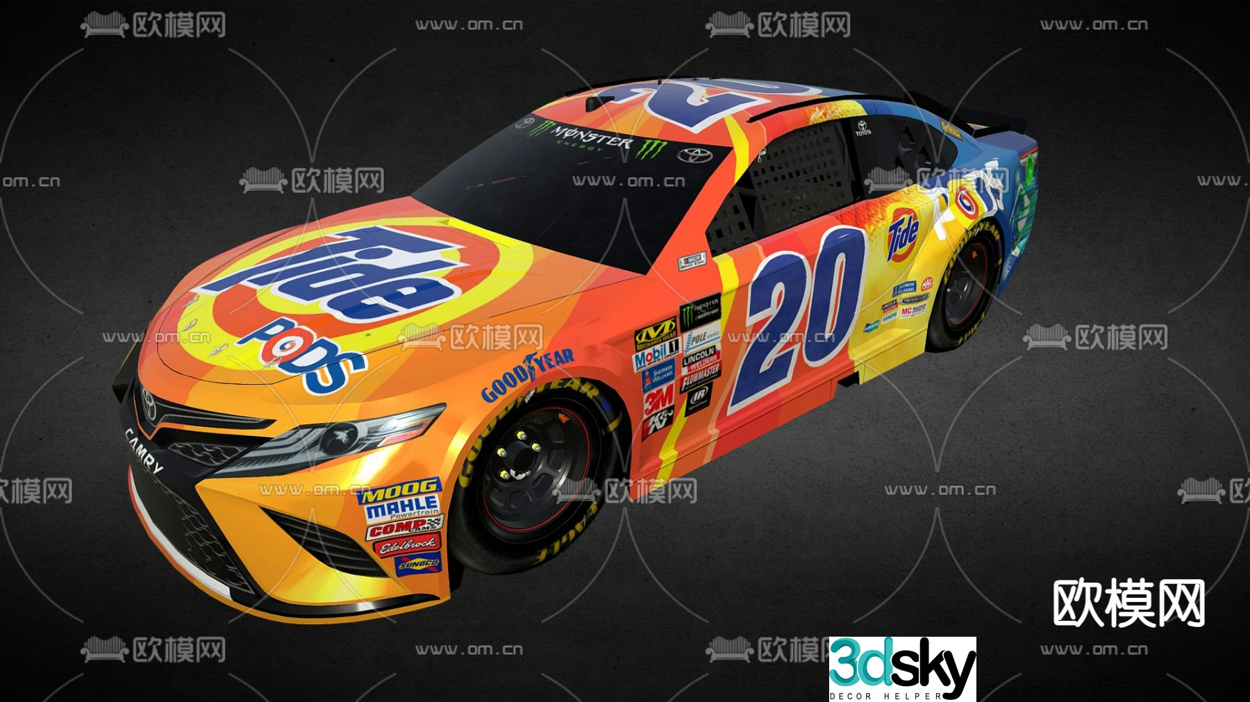Camry car racing car 3d model