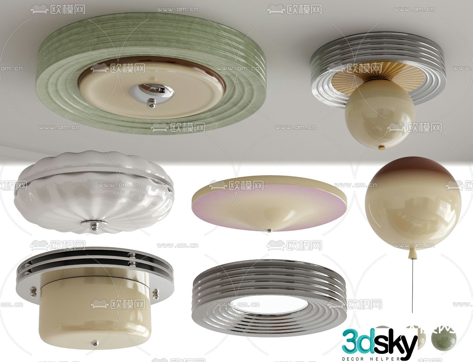 Medieval style ceiling lamp bedroom lamp living room lamp 3d model