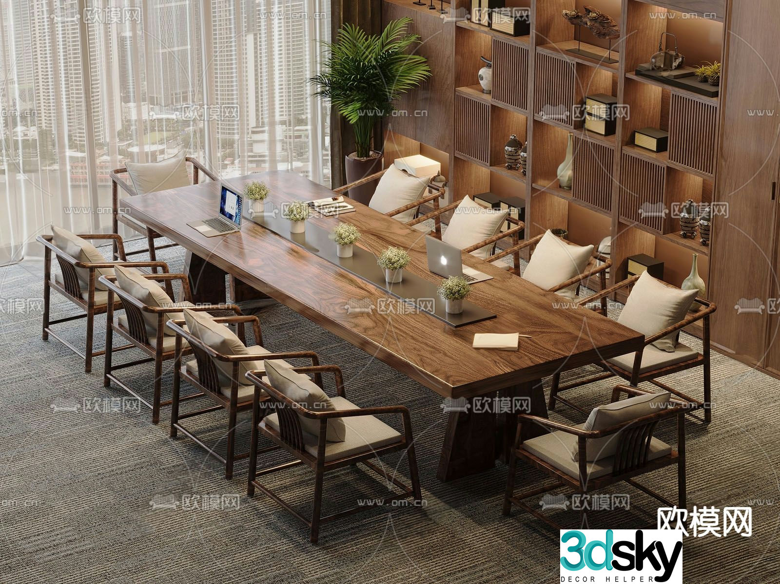 New Chinese style conference table conference table 3d model