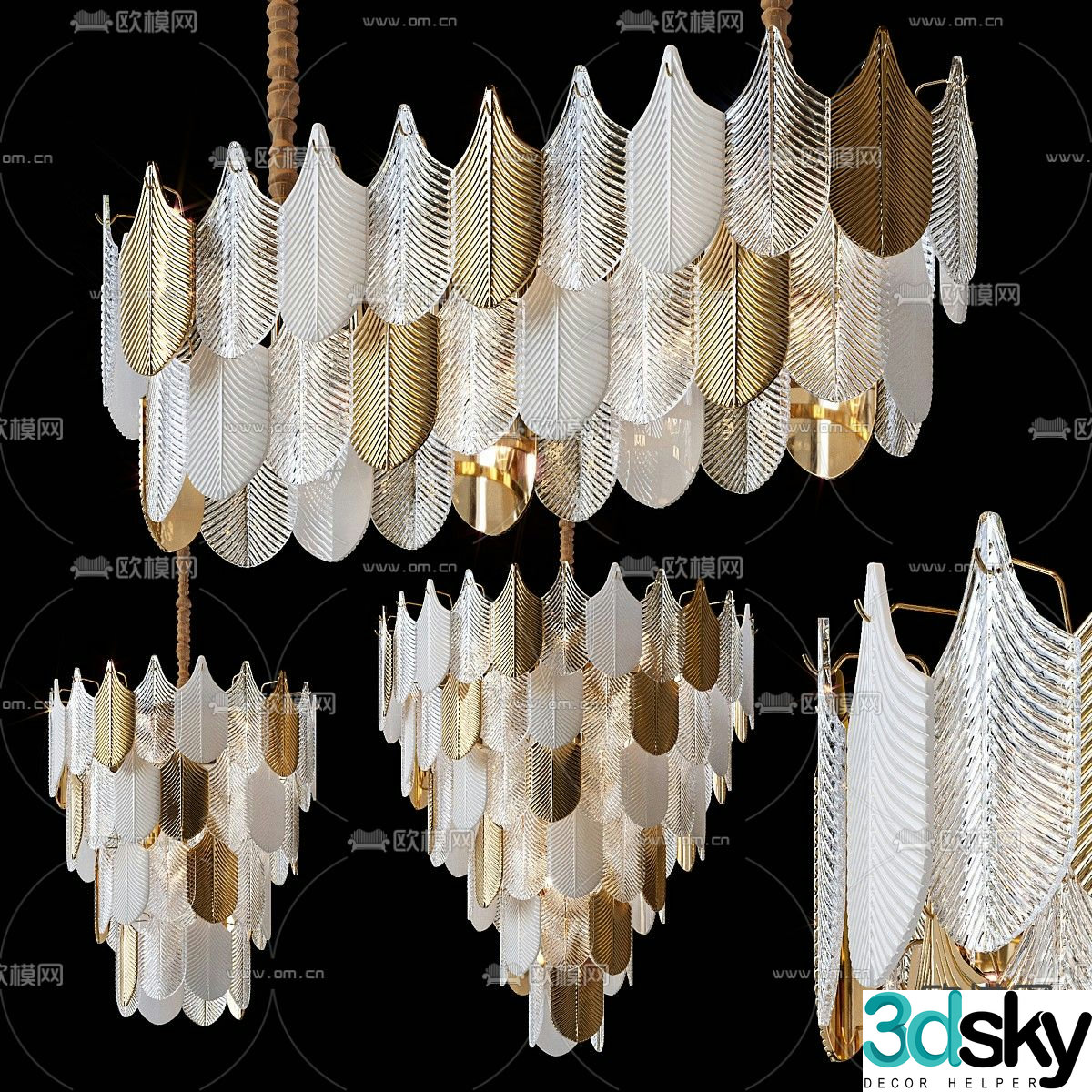 Lampatron Crystal Lamp Lobby Chandelier 3D Model