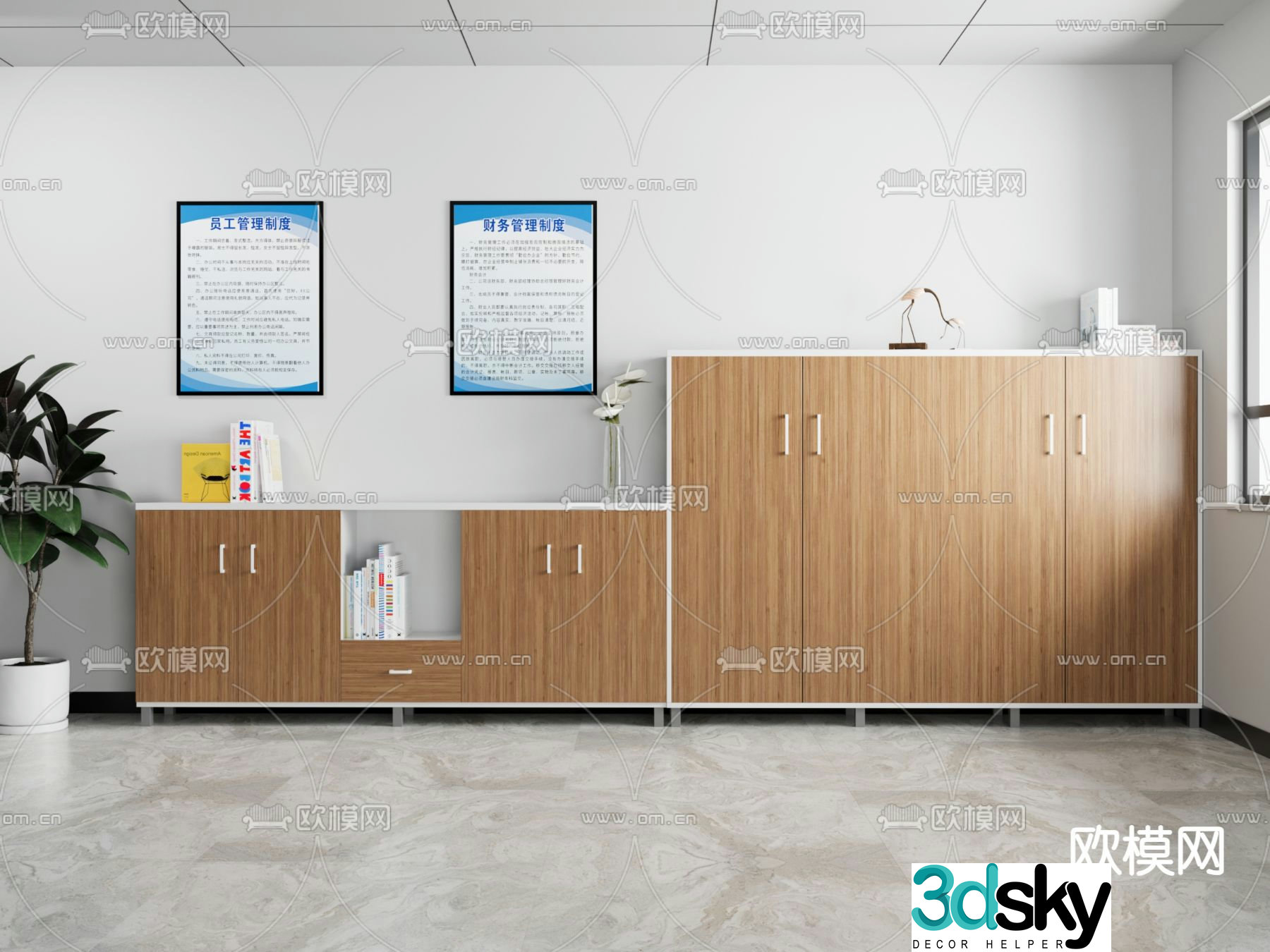 Office office cabinet file cabinet 3d model