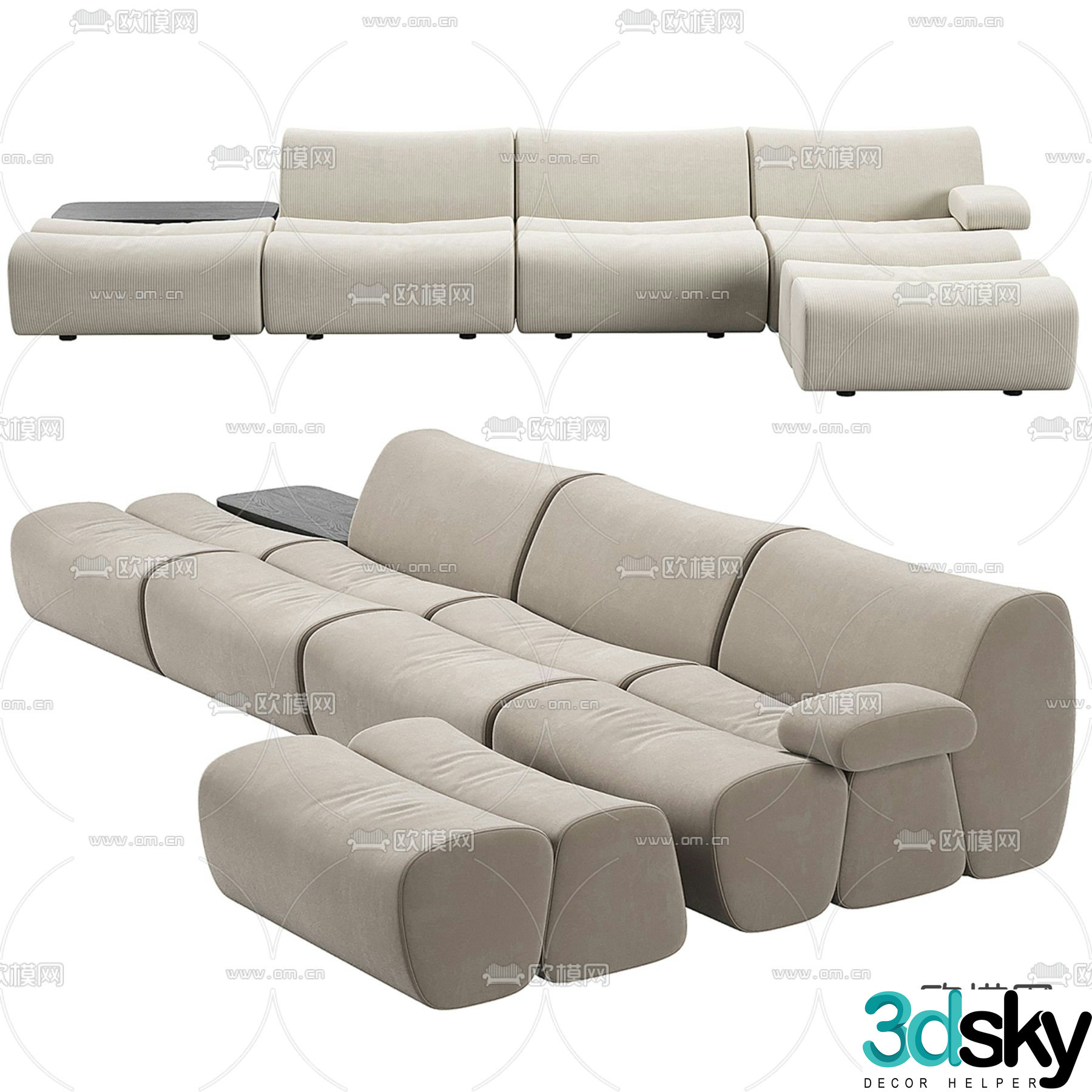 Fabric sofa corner sofa 3d model