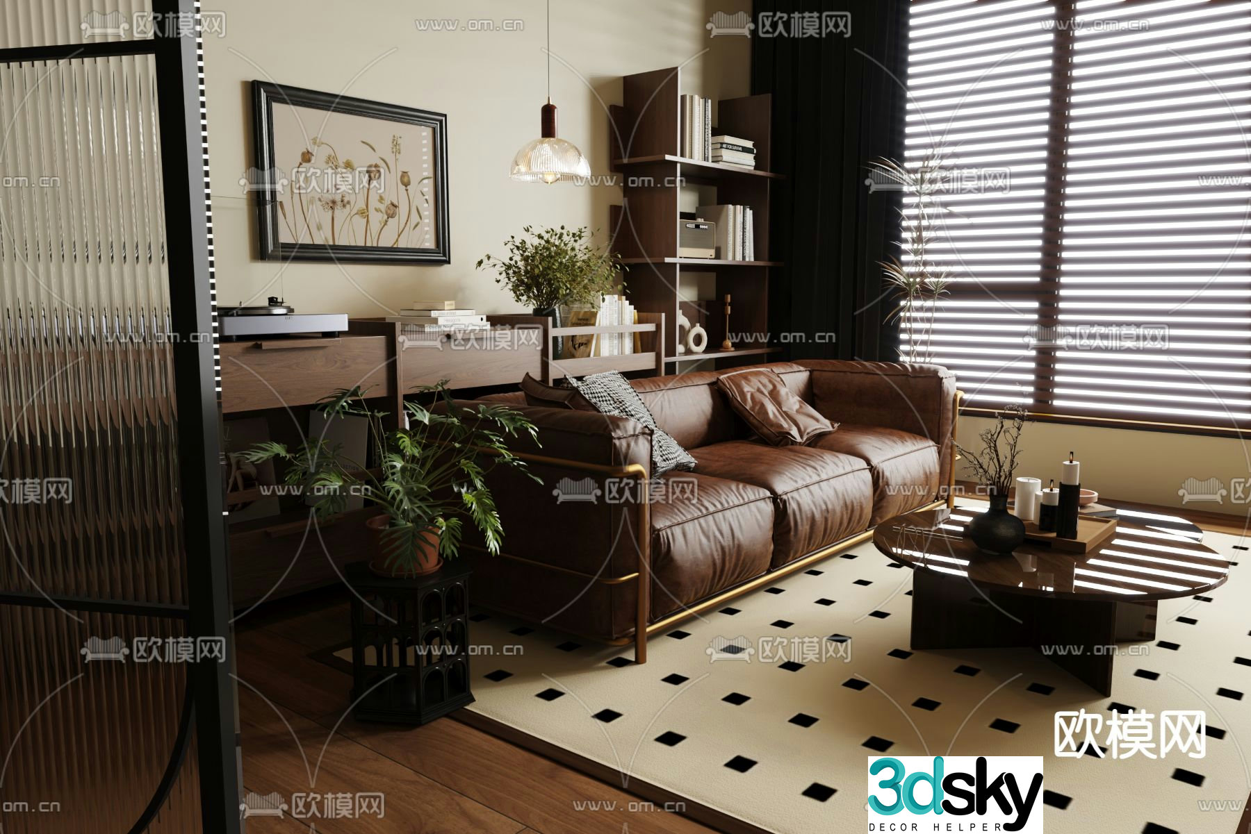 Medieval style sofa leather sofa 3d model