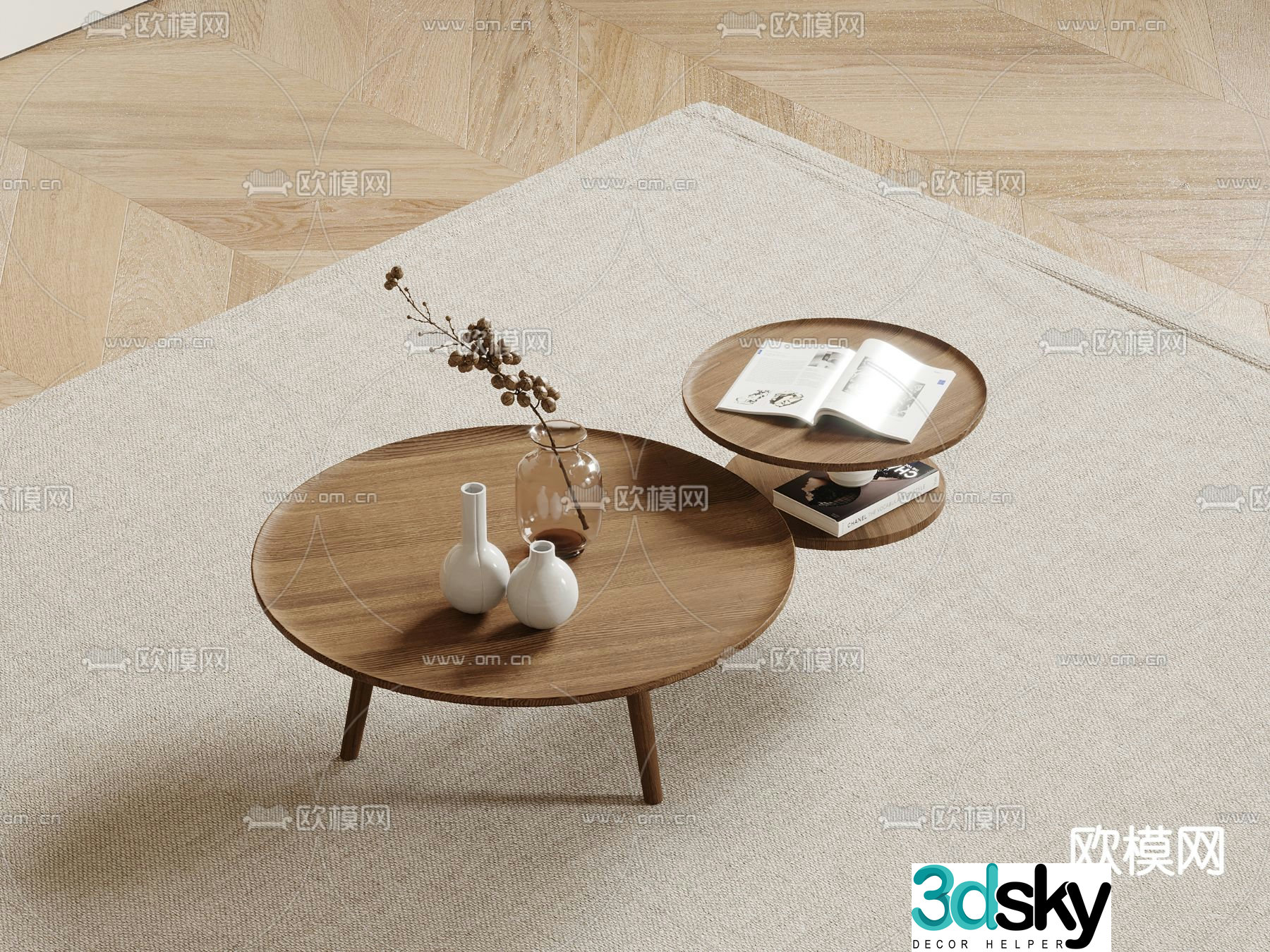 Nordic coffee table mother-in-law coffee table 3d model