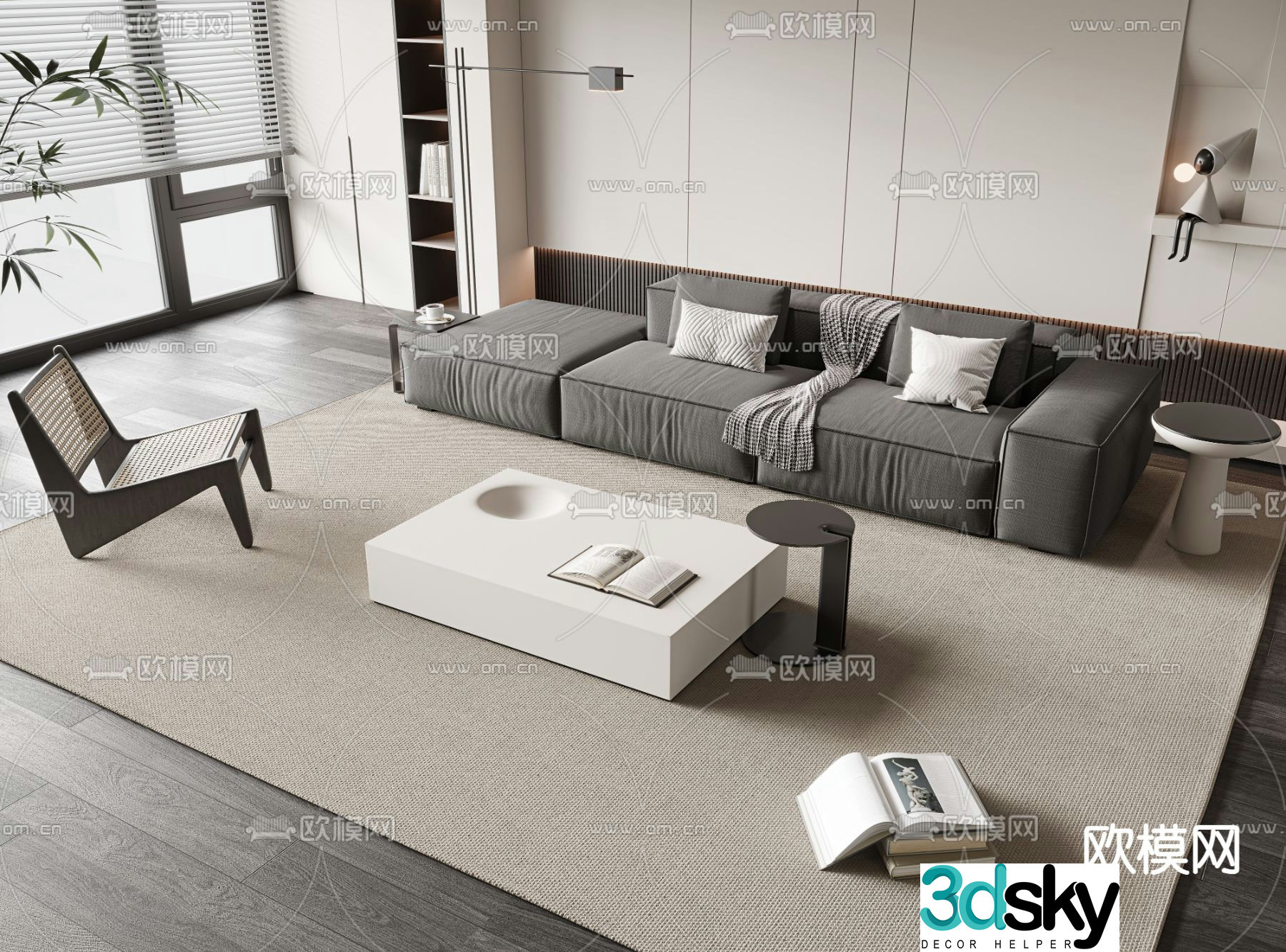 Block sofa modular sofa 3d model