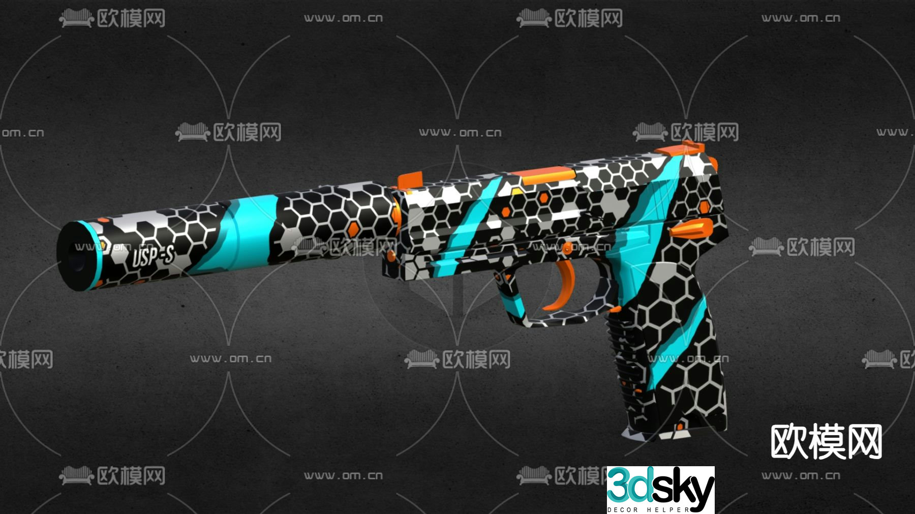 Children’s guns toy guns silenced guns 3d model