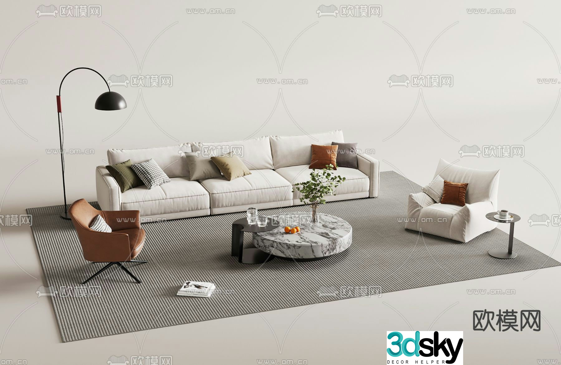 Modern sectional sofa 3d model