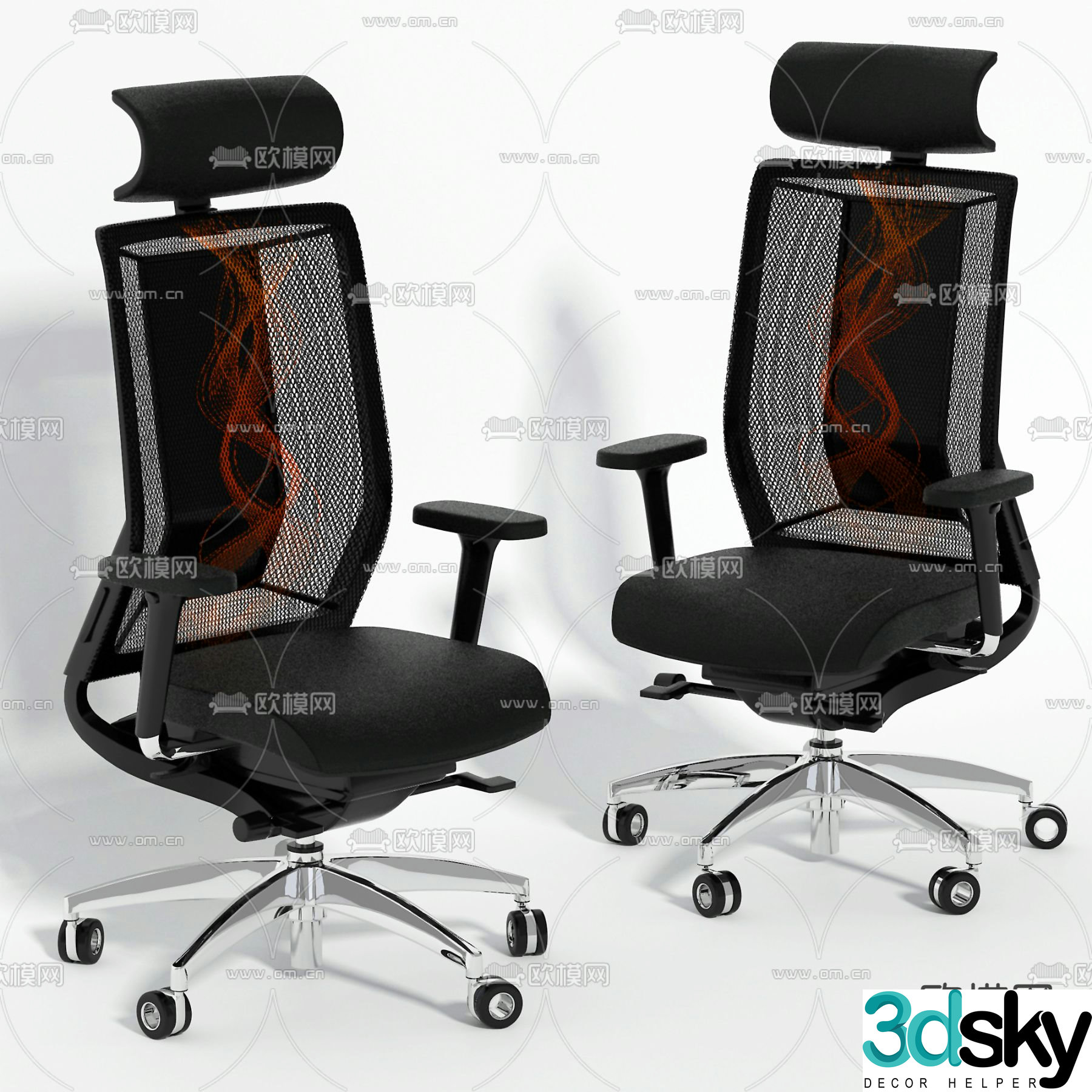 Office chair gaming chair ergonomic chair 3d model
