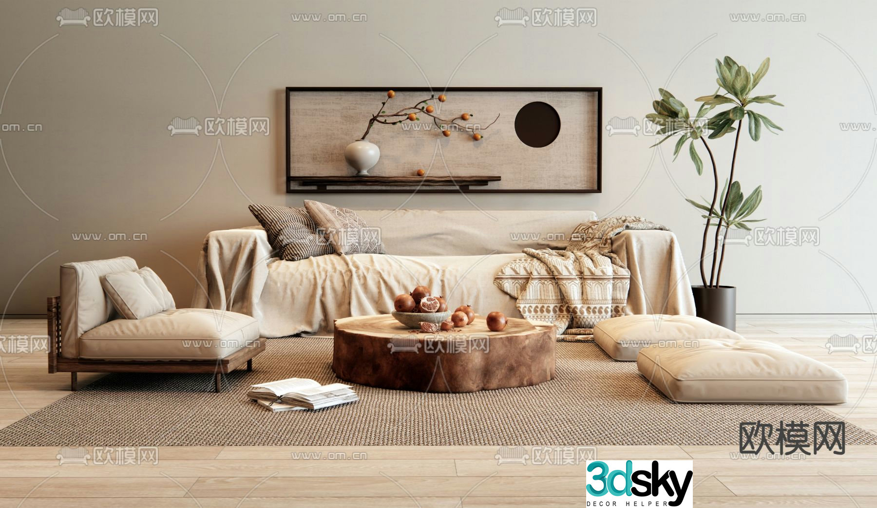 Wabi-sabi sofa modular sofa 3d model