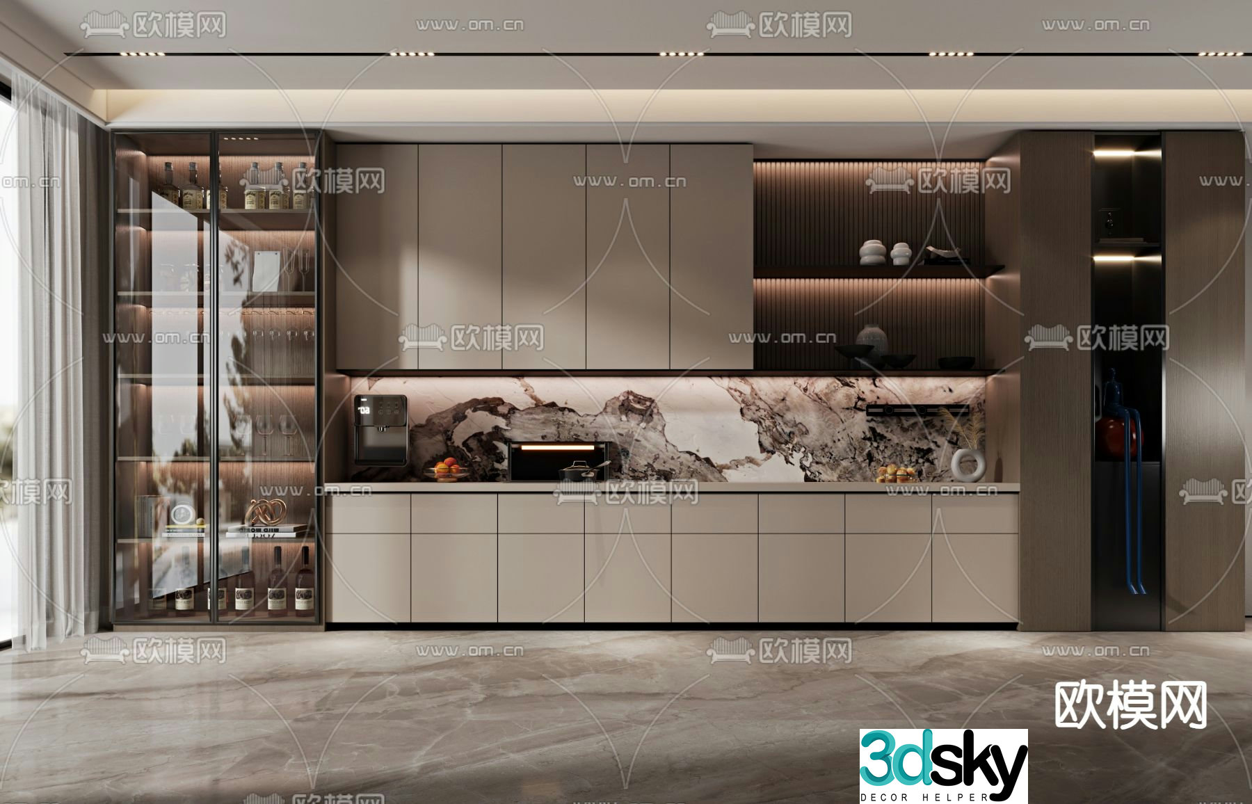 Wine cabinet sideboard 3d model