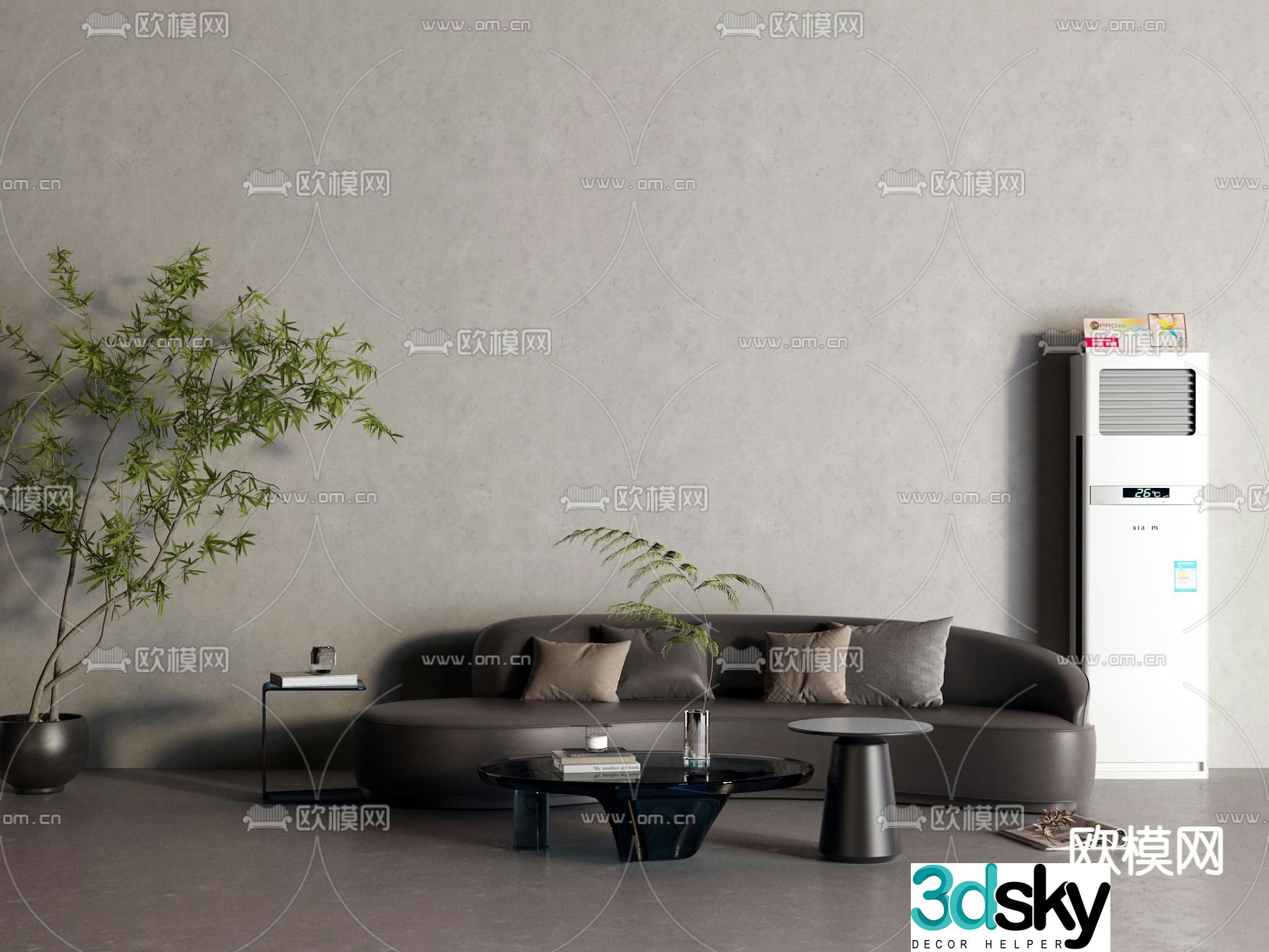 Special shaped sofa curved sofa 3d model