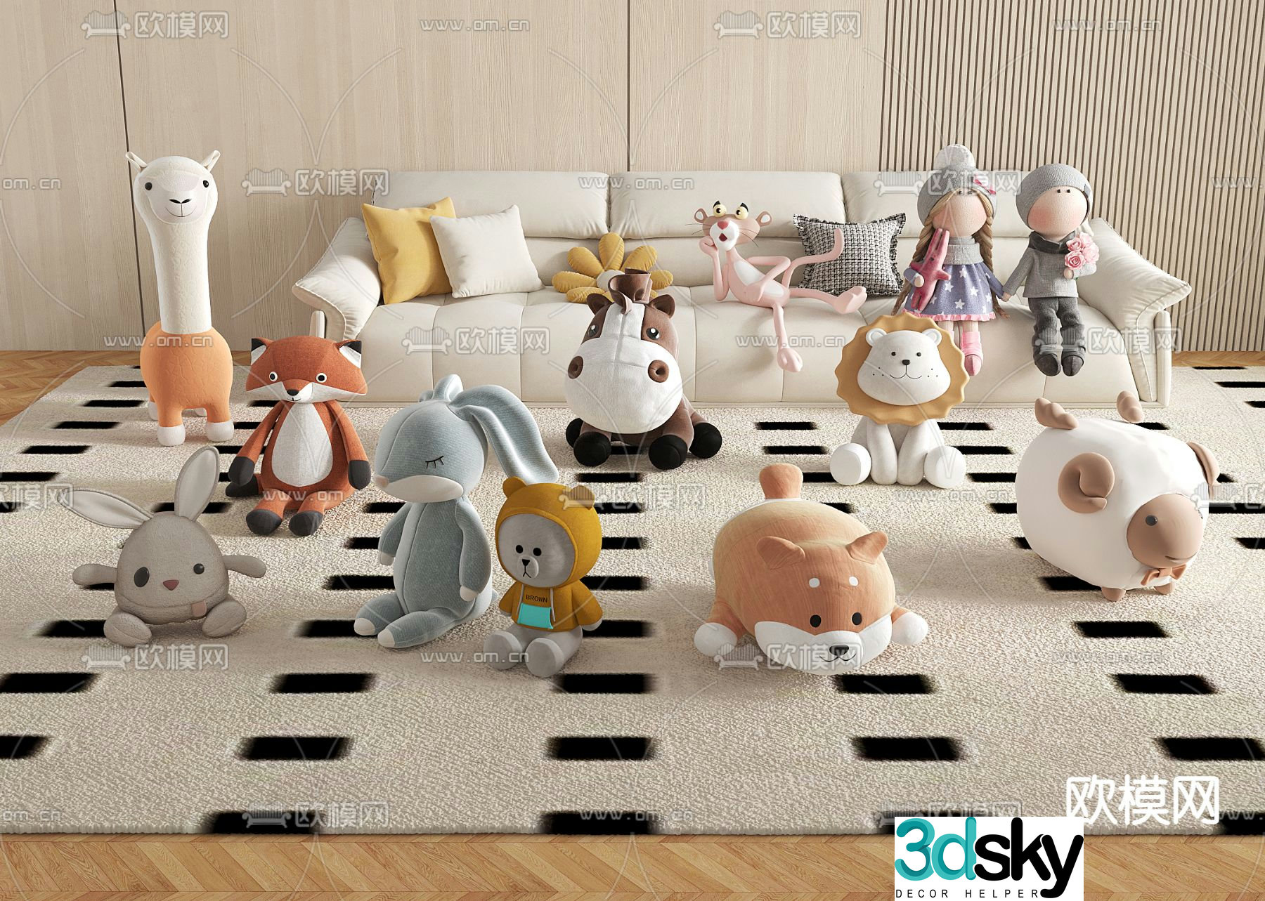 Plush toy doll ragdoll doll 3d model