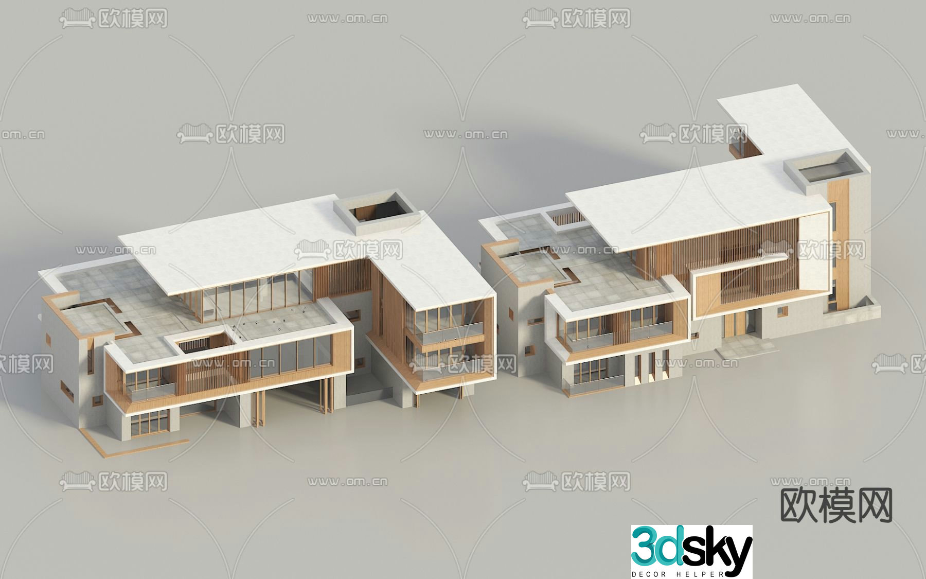 Modern single-family villa 3d model