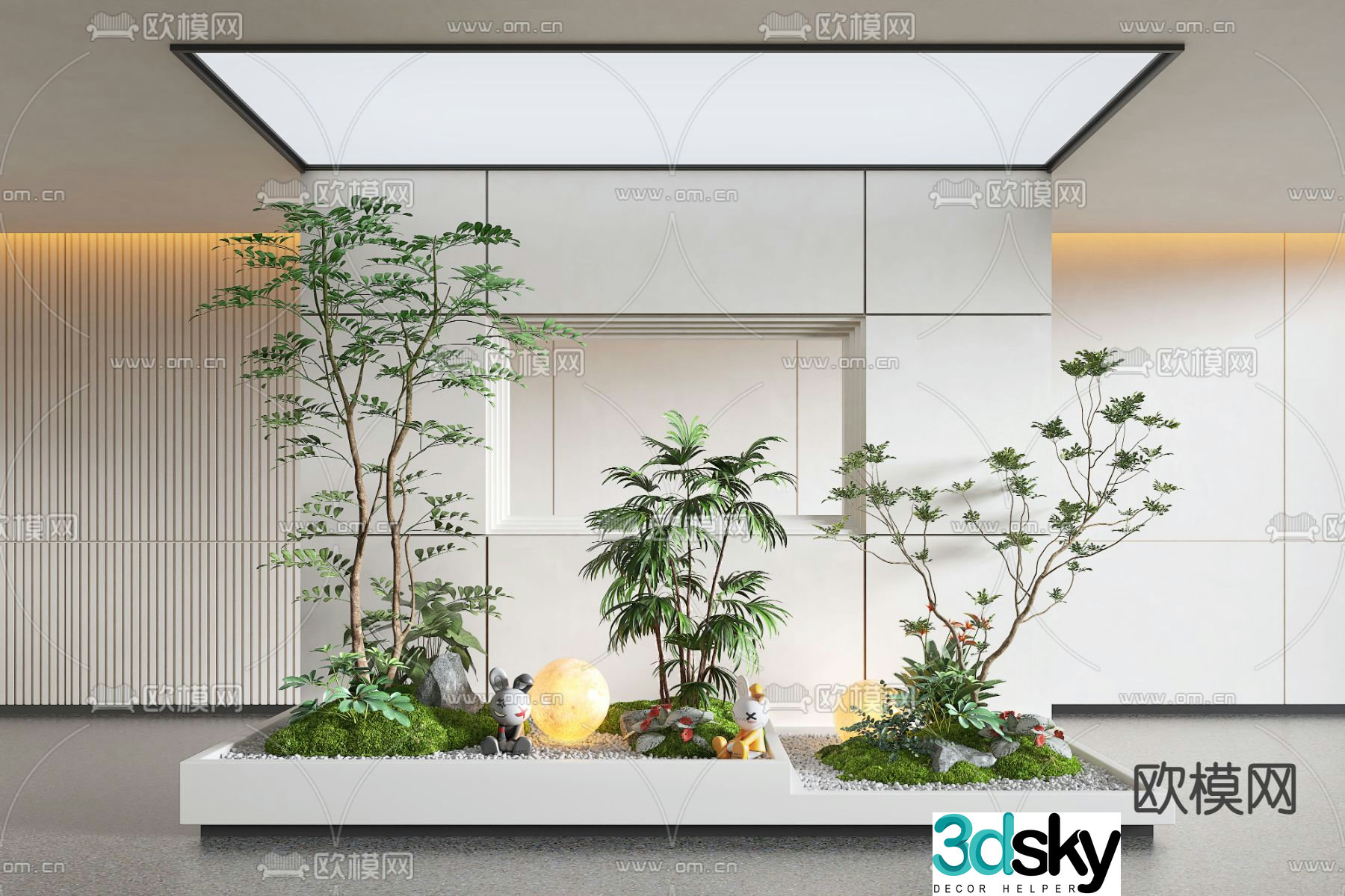 Indoor landscape landscaping green plant landscape 3d model