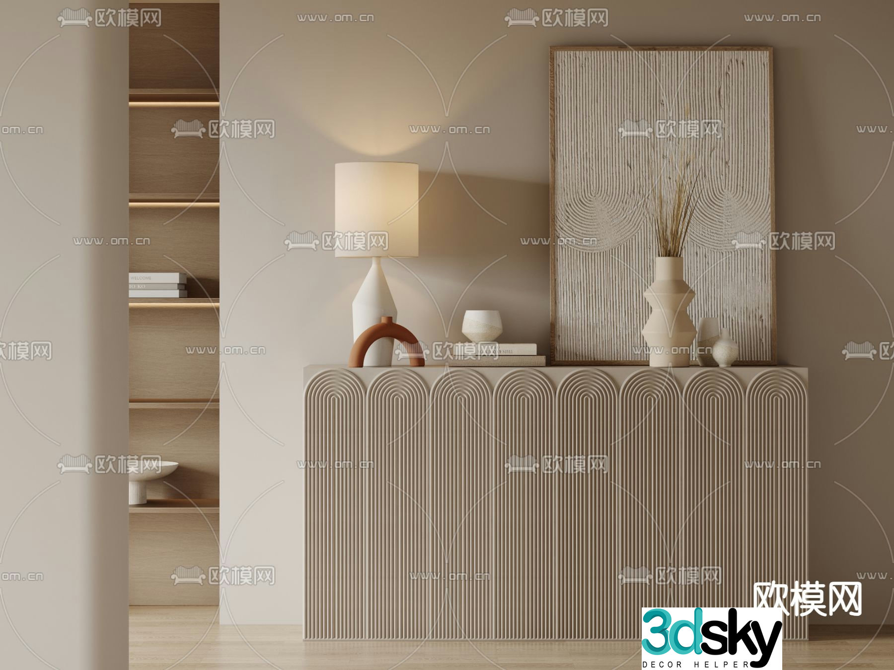Modern entrance cabinet Duanjing cabinet 3D model