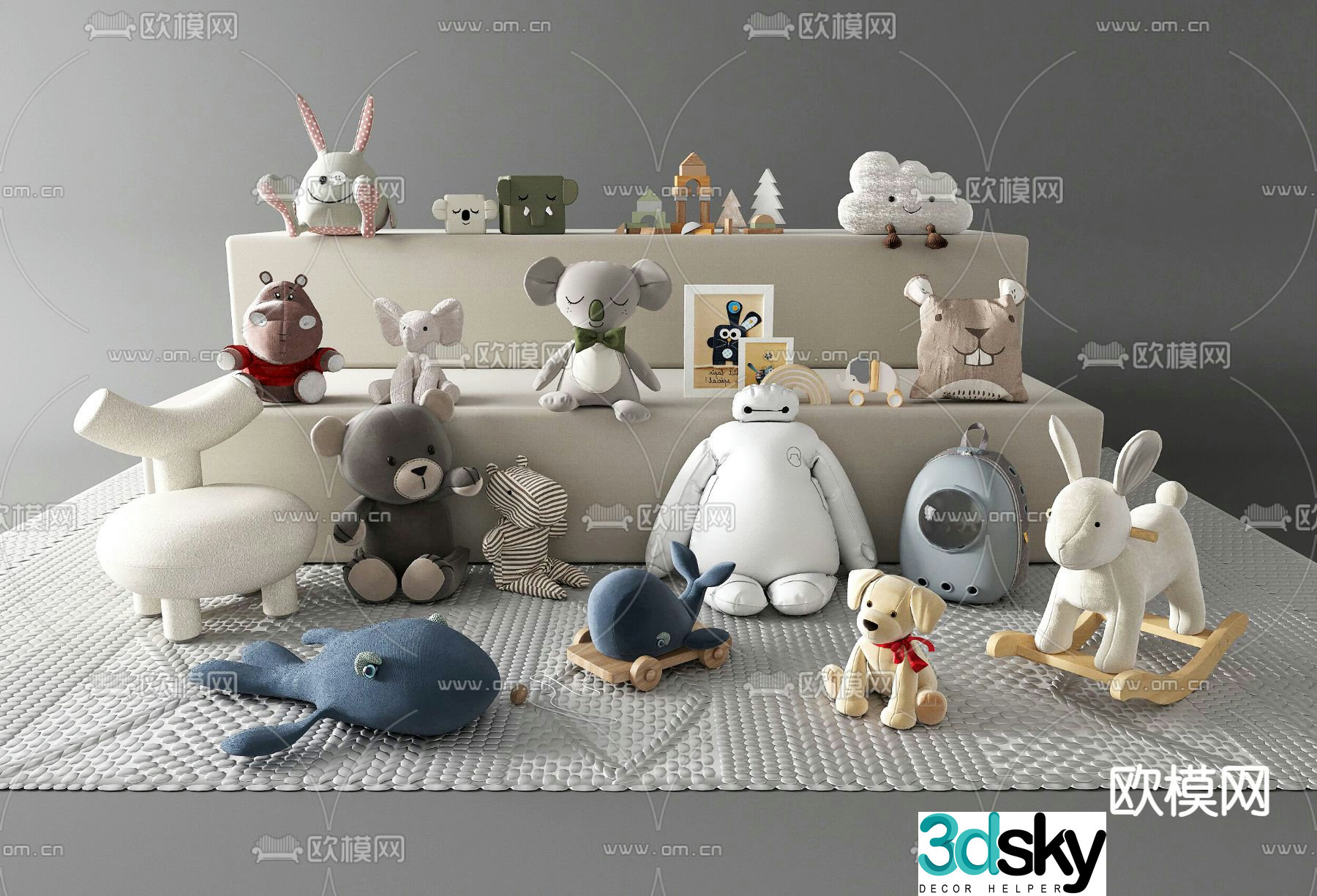 Plush toy doll ragdoll doll 3d model