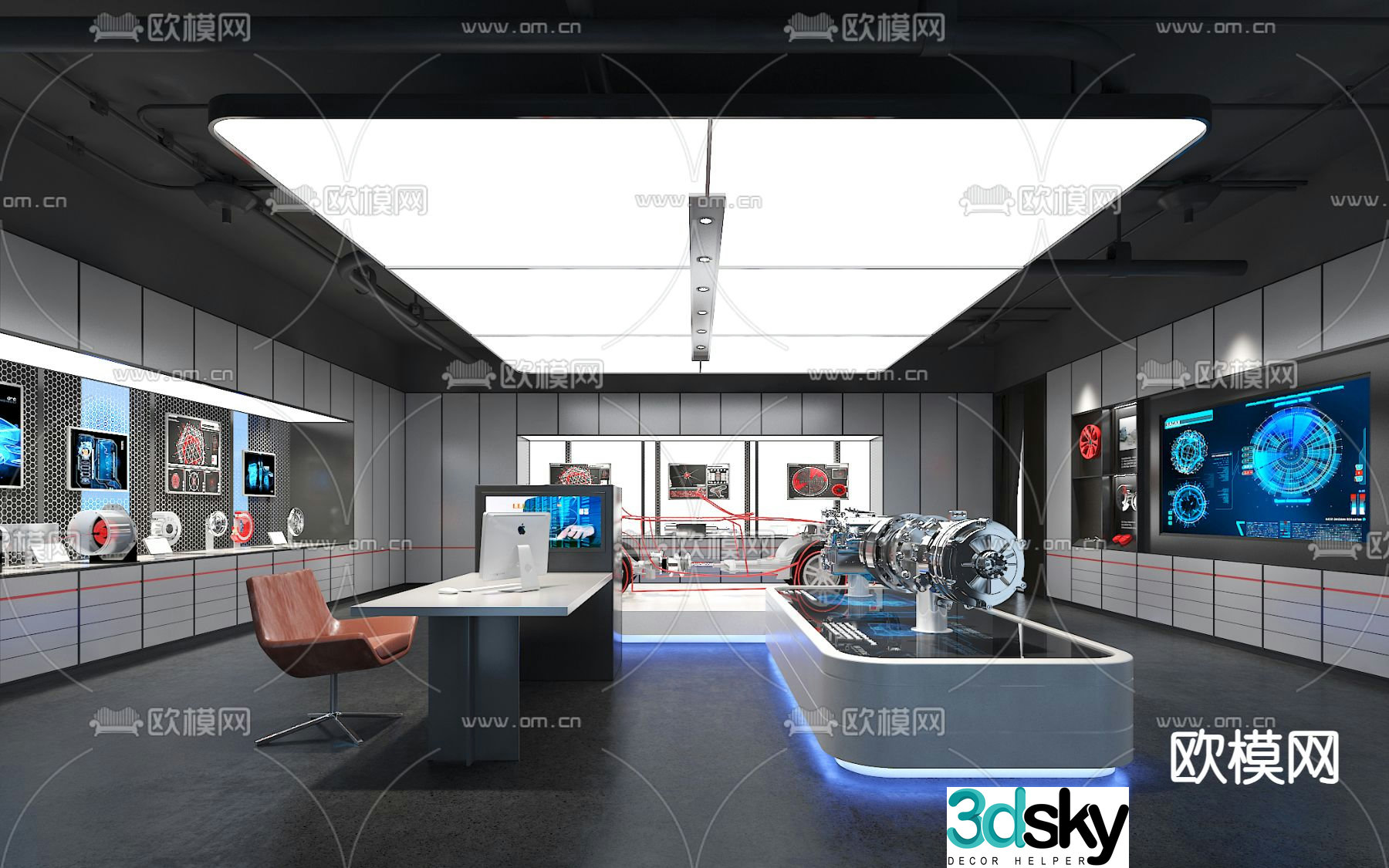 3D model of science and technology product achievement exhibition hall