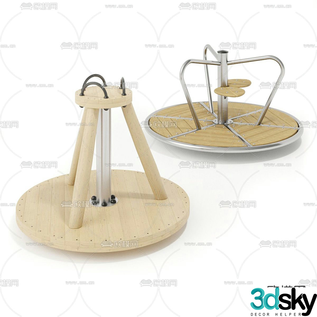 Amusement equipment outdoor rotating table 3d model