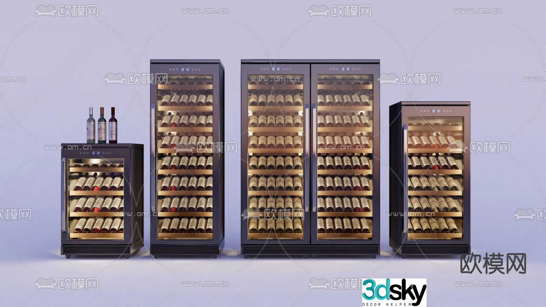Constant temperature wine cabinet red wine cabinet 3D model