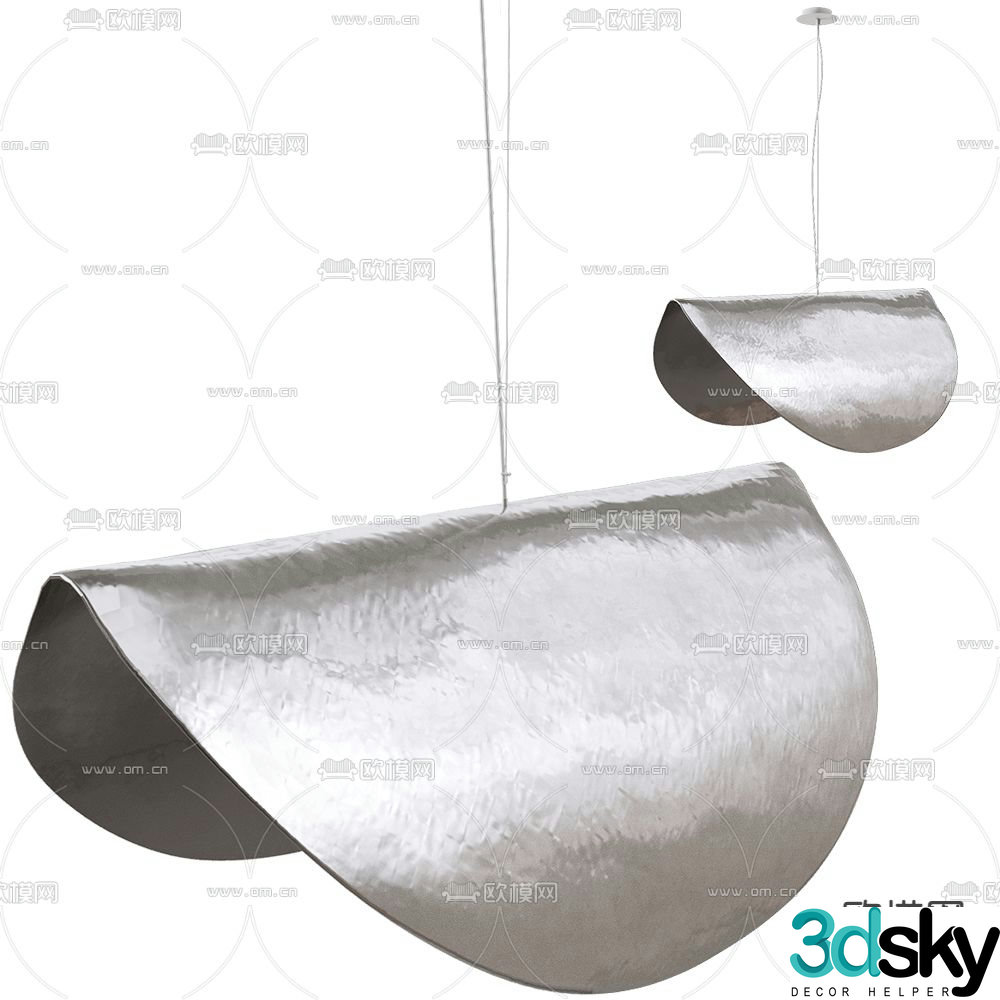 Silver Silver Foil Chandelier 3D Model