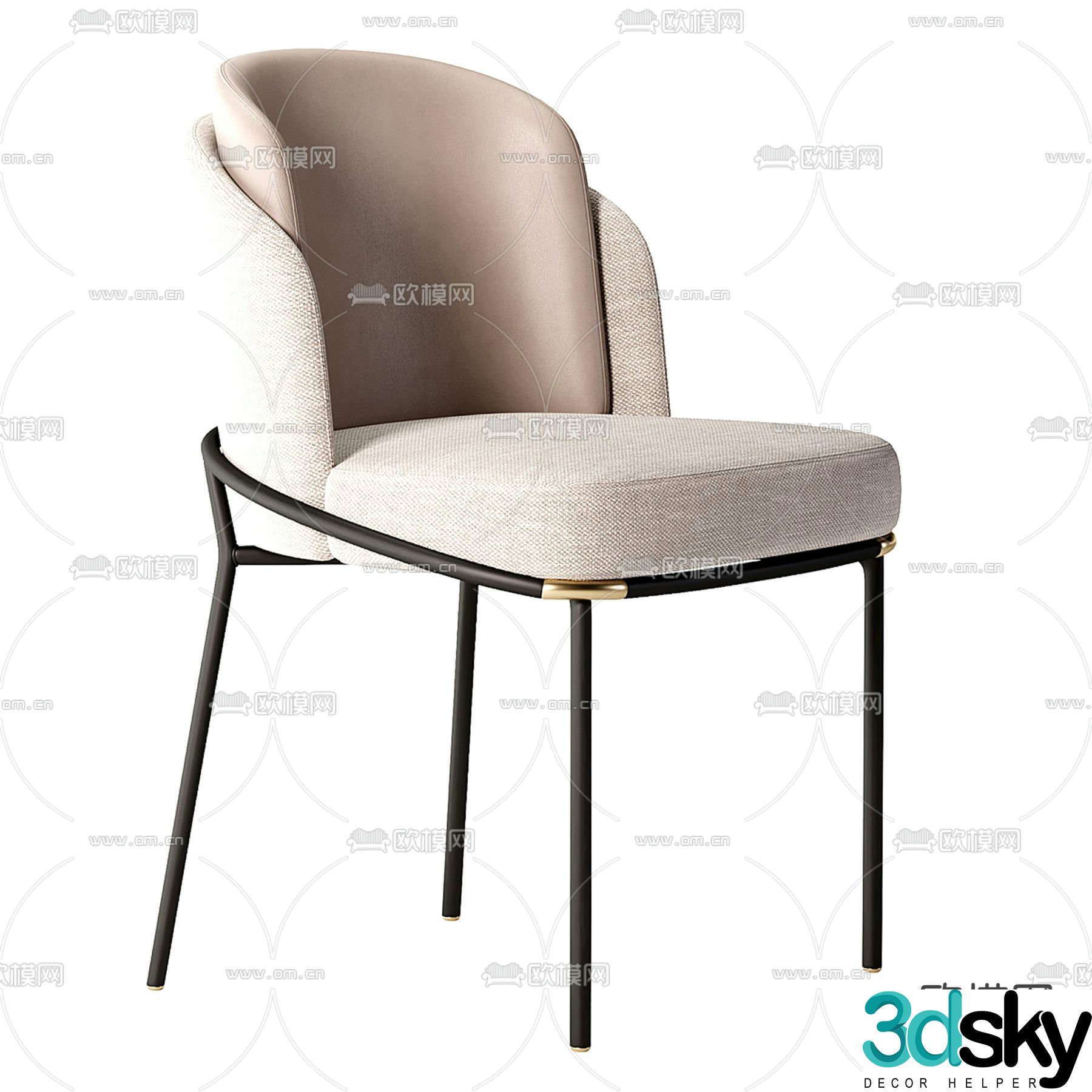 Minotti Fil Noir chair dining chair 3d model