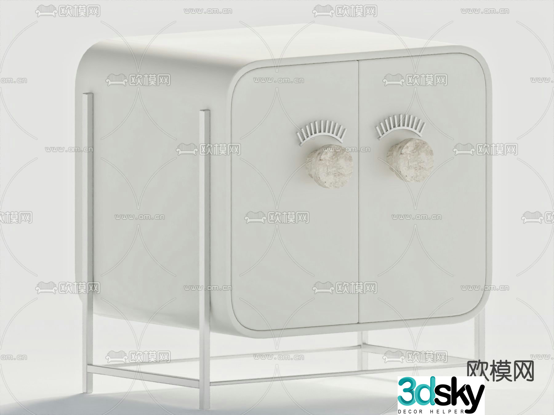 Modern bedside table 3d model