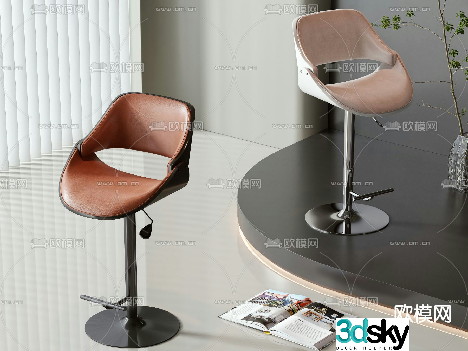 bar stool bar stool high stool 3d model